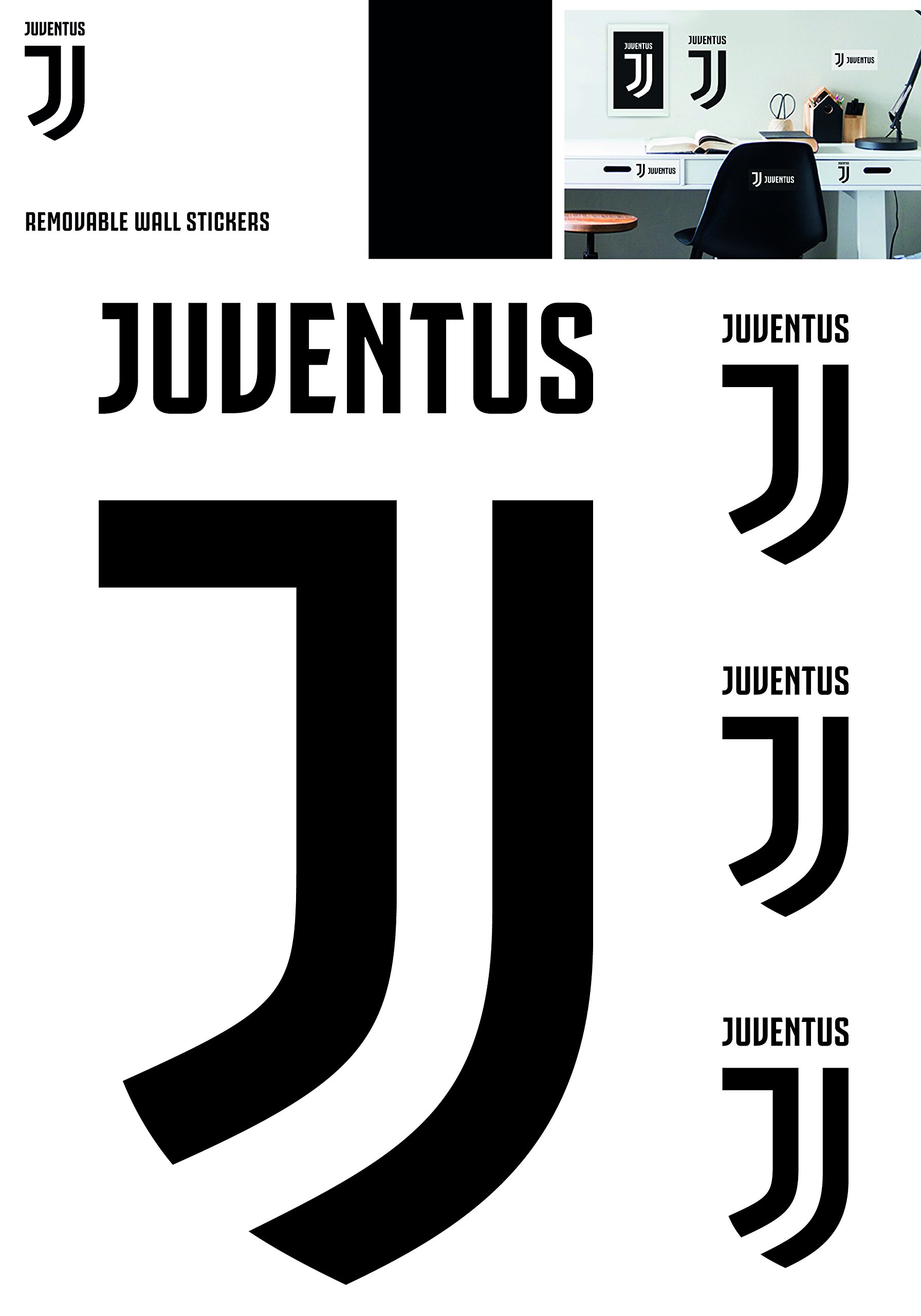 Imagicom Logo Juventus Adesivi Rimovibili A3 2 Fogli Plastica Multicolore 29,7 x 5 x 42 cm