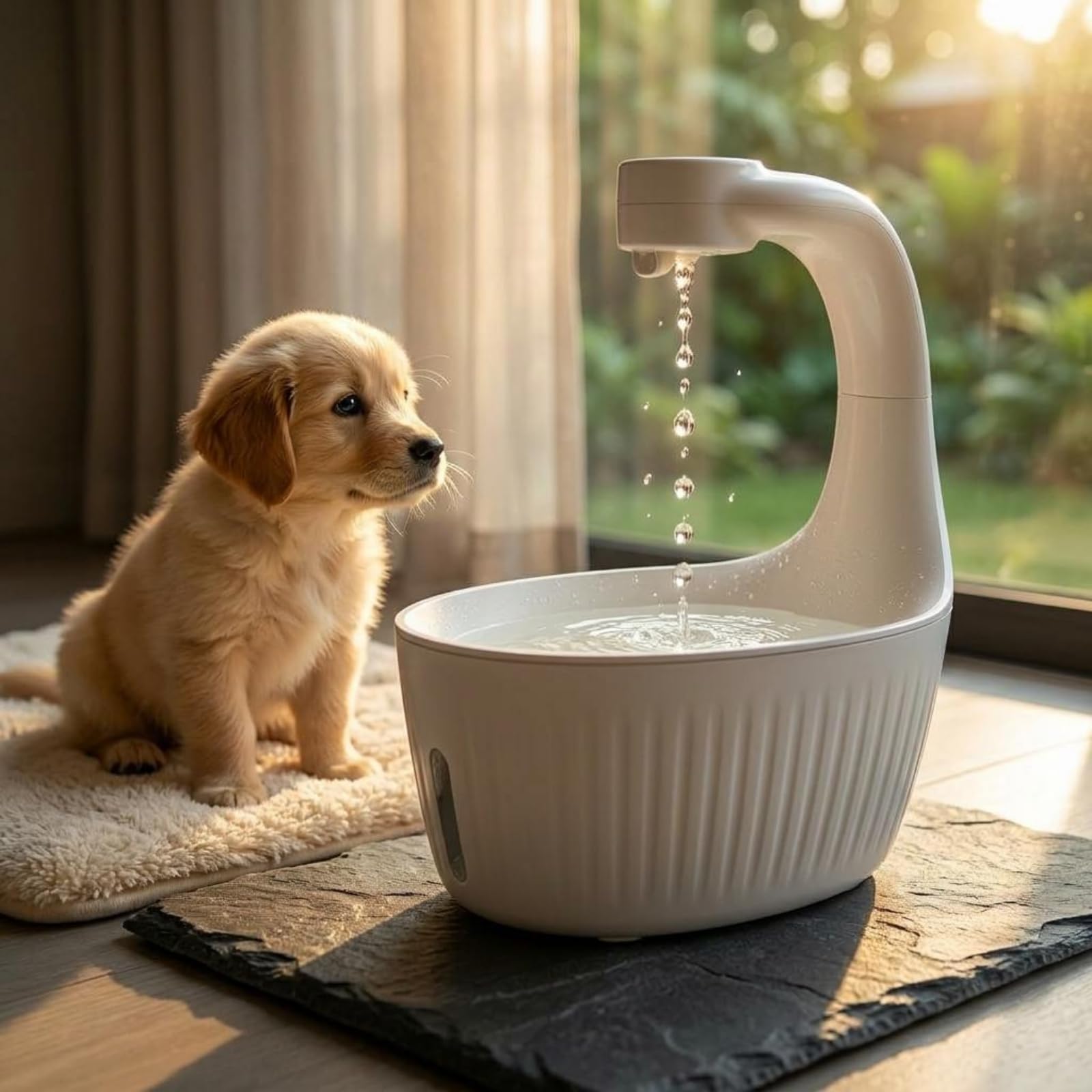 Fuente Filtrante Inalámbrica Filtrado Continuo Recipiente de Agua sin Cables Cables Recipiente de Agua con Movimiento para Gatos