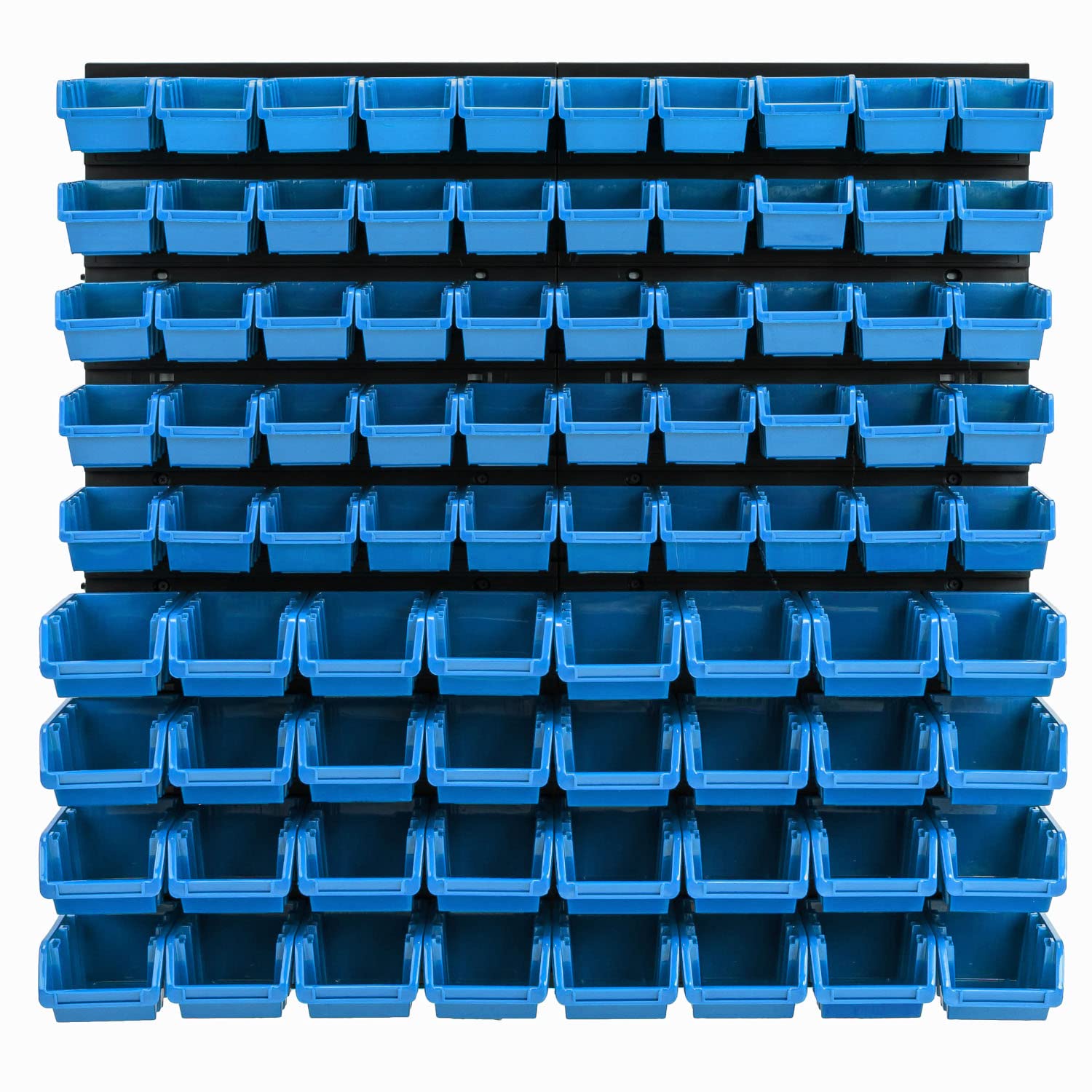Sistema de almacenamiento de pared, 770 x 780 mm, 82 unidades, cajas apilables cajas de almacenamiento de visión, placas de pared extrafuertes, estantería ampliable, estantería de taller