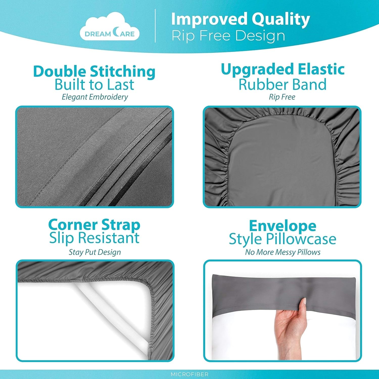 Amazon.com: DREAMCARE King Size Sheets Set - 6 pcs Breathable