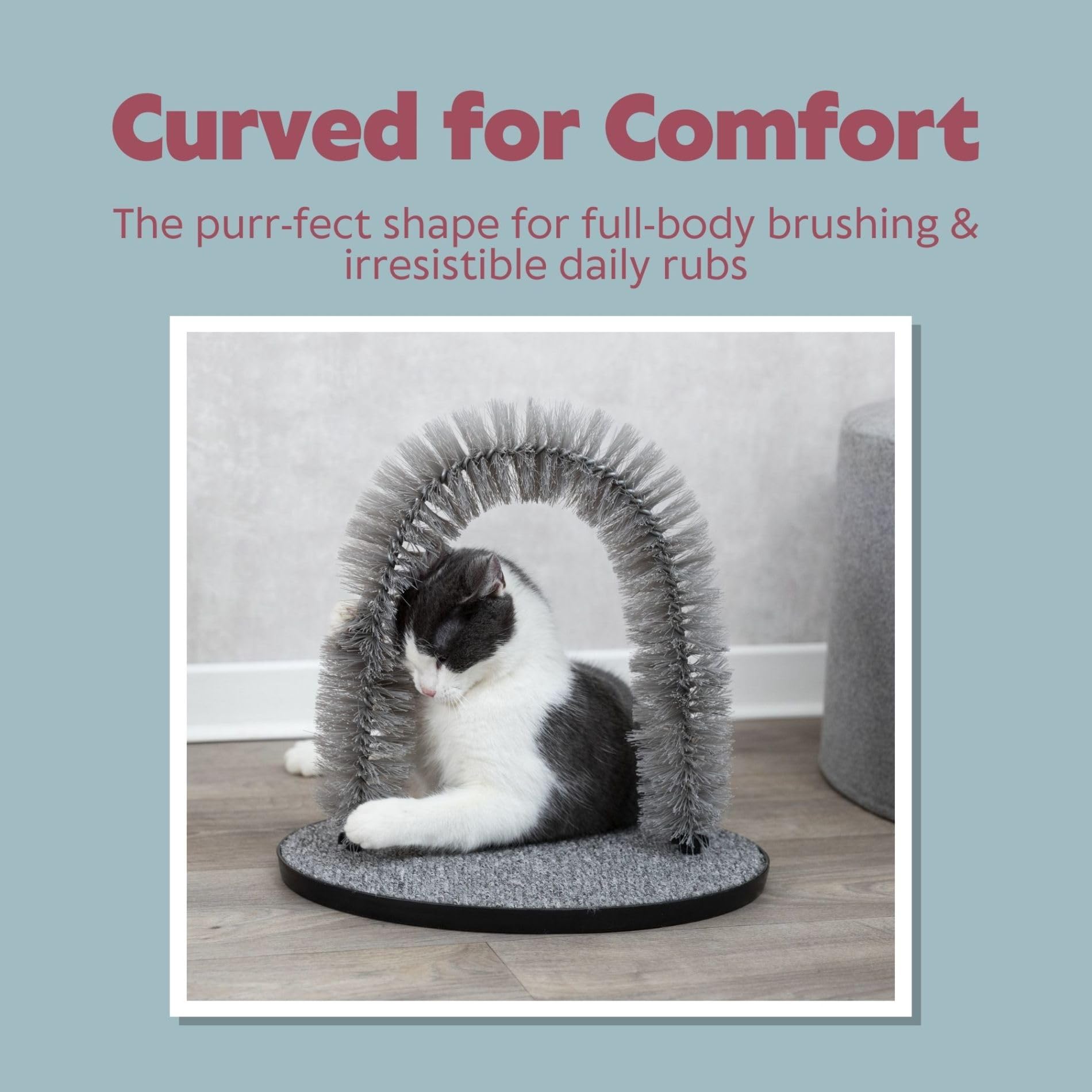 Trixie Jeu Chat Arc pour Massage et Soin du Poil 36 x 33 cm Gris