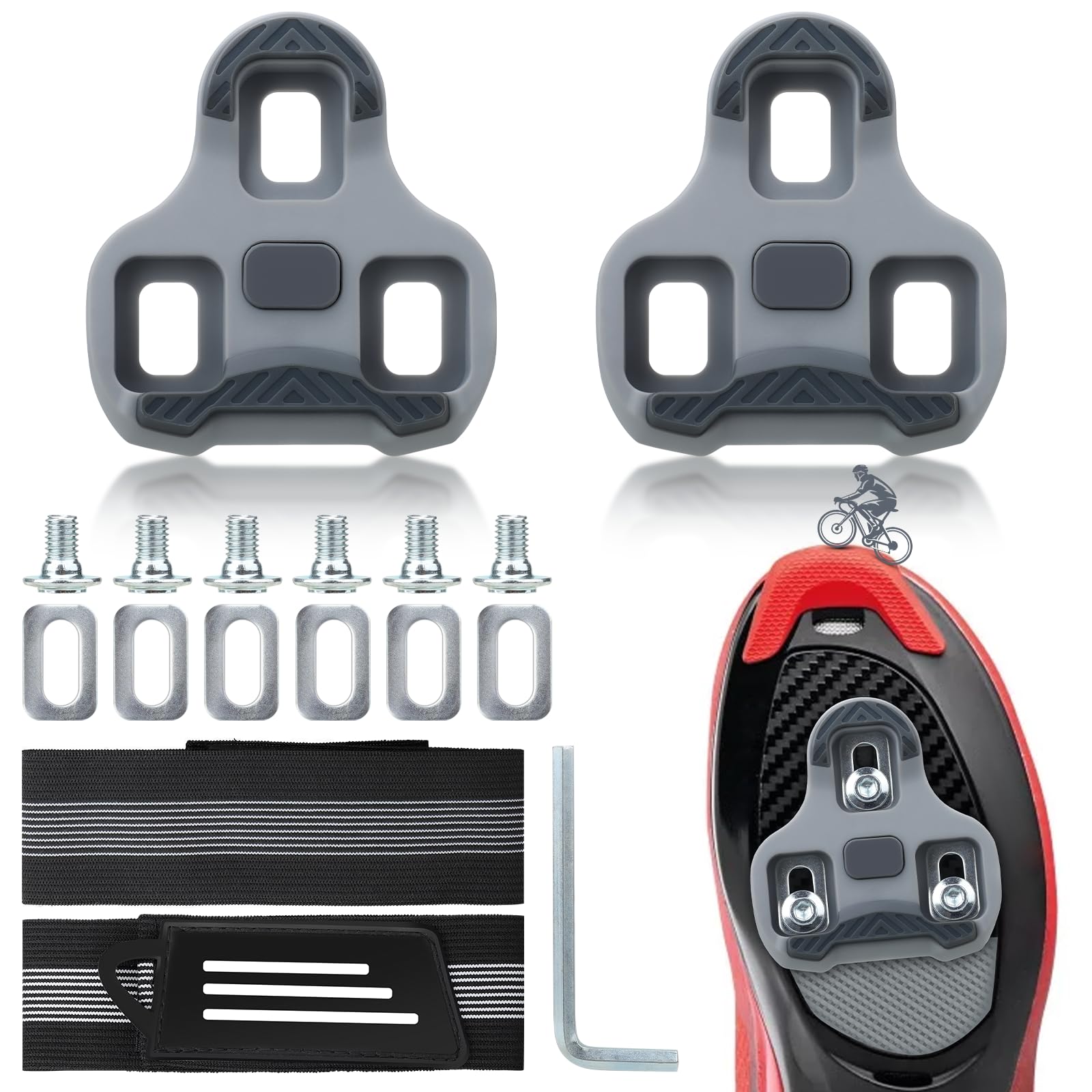 rennrad pedale spd oder look Grip Fahrrad-Cleats Kompatibel mit Keo Pedal Pedalen, 3-Loch Carbon Rennrad-Cleats, mit Hosenklammer Fahrrad Road Pedalplatten, Stollen Für Fahrradzubehör für & Trekking(Grau 4.5°) Sport & Freizeit white pedal wahoo Speedplay Powrlink Zero Color:Gray/Brown