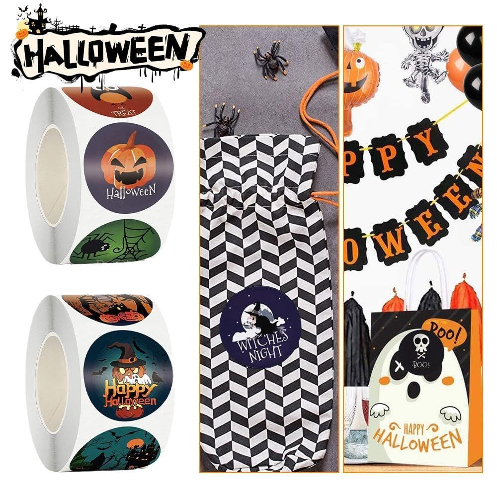 Lot De 500 étiquettes Autocollantes Pour Halloween, Scrapbooking, Emballage De Valise, Sac à Bonbons, Enveloppe Décorative