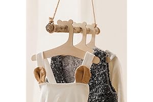 Kids Wooden Hangers,9'' Kids Baby Toddler Children Wooden Hangers for Clothes & Pants