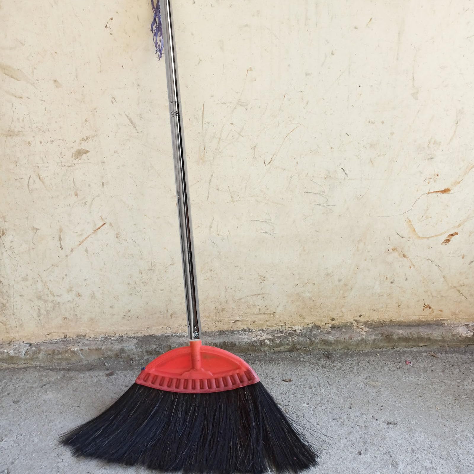 INOOMP Manche à Balai à Franges 3 Sections en Acier Inoxydable 123 Cm Fileté pour Remplacement, Accessoire Ménage Solide, Adapté Nettoyage Sols et Serpillères, Tige Couleur Aléatoire
