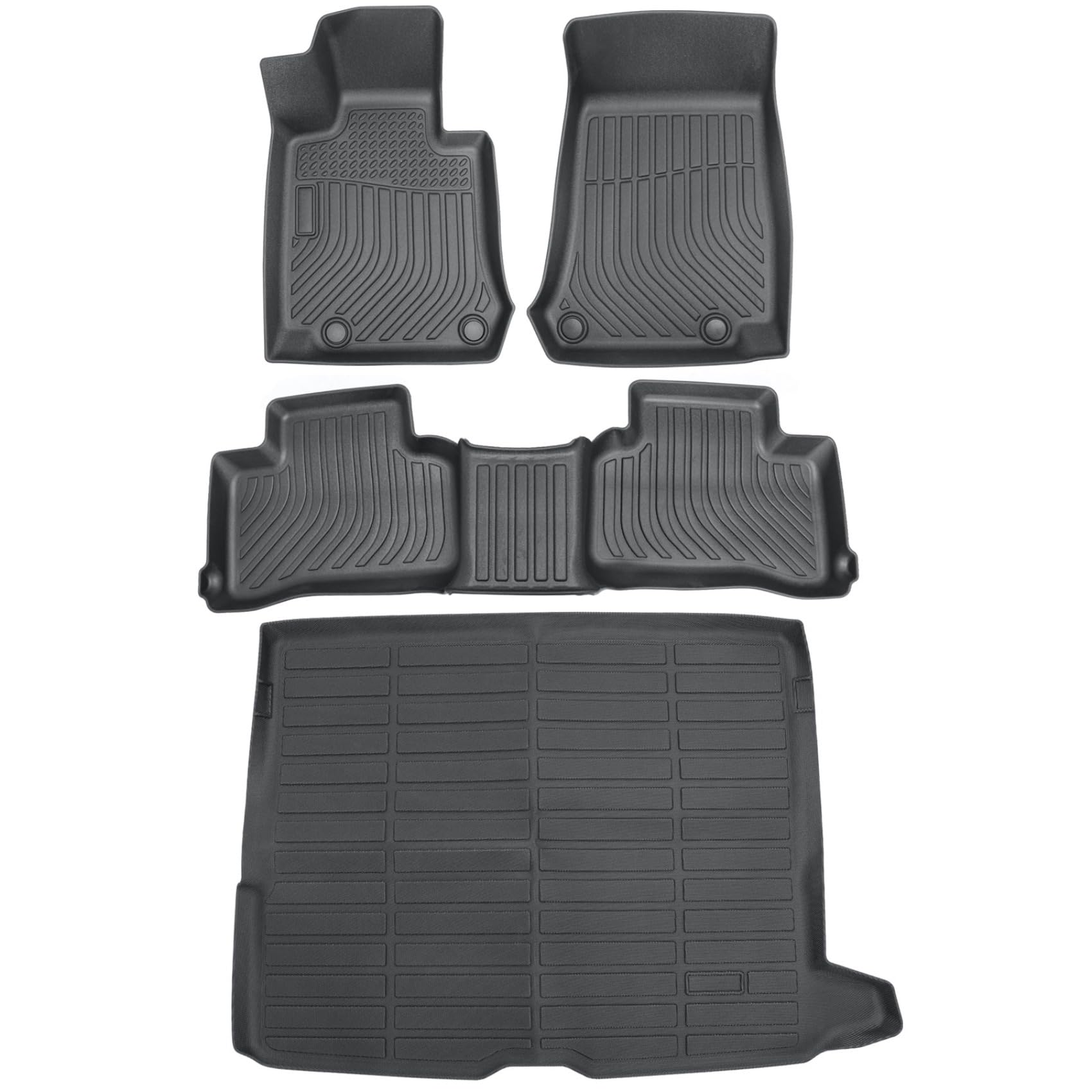 Priprilod 4pc TPE Floor Mats & Trunk Cargo Liners, Fit for Mercedes-Benz GLC 2016-2022 GLC 250& GLC 300& GLC 350e, Not for Coupe, Front & 2nd Row Full Set Car Interior Accessories
