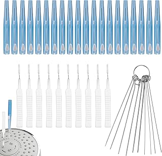40pcs Shower Head Cleaning Tools Kit, 2 Designs Shower Nozzle Unclogger Brushes Multi-Size Showerhead Cleaner Picks Anti-Clogging Tool for Bathroom Tiny Mini Small Holes Sink Gaps Window Slots