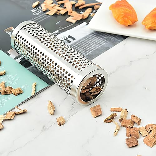 Miniatura 4 de URRNDD Caja de ahumador cilíndrica desmontable de gran capacidad para barbacoa de madera de fruta, tubo de ahumador para acampar al aire libre (6