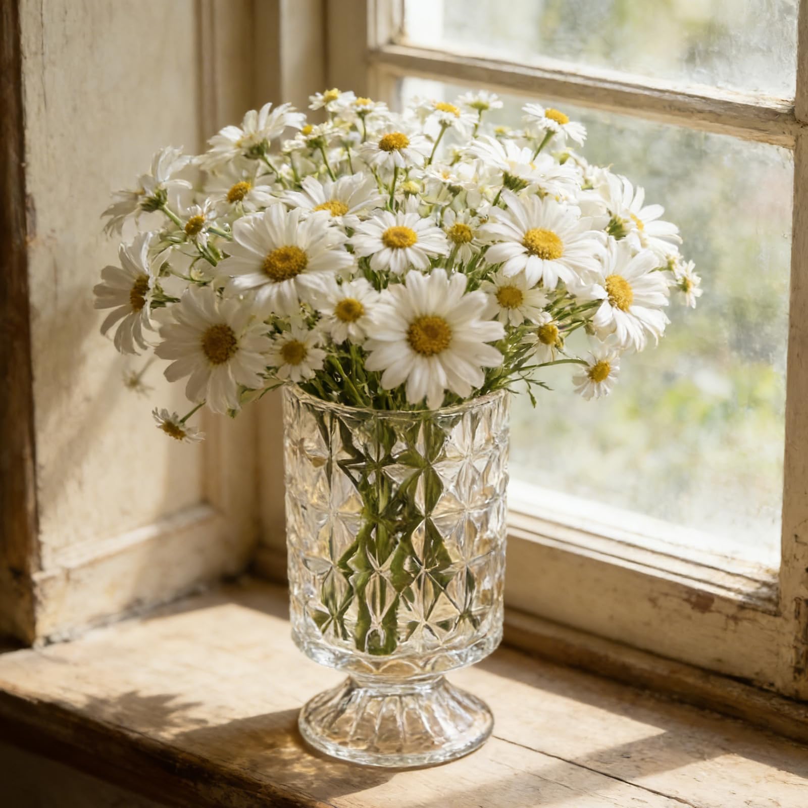 OVAL 【LED FLOWER VASE】 Oval Hammered White Vase – Home Decor Accent