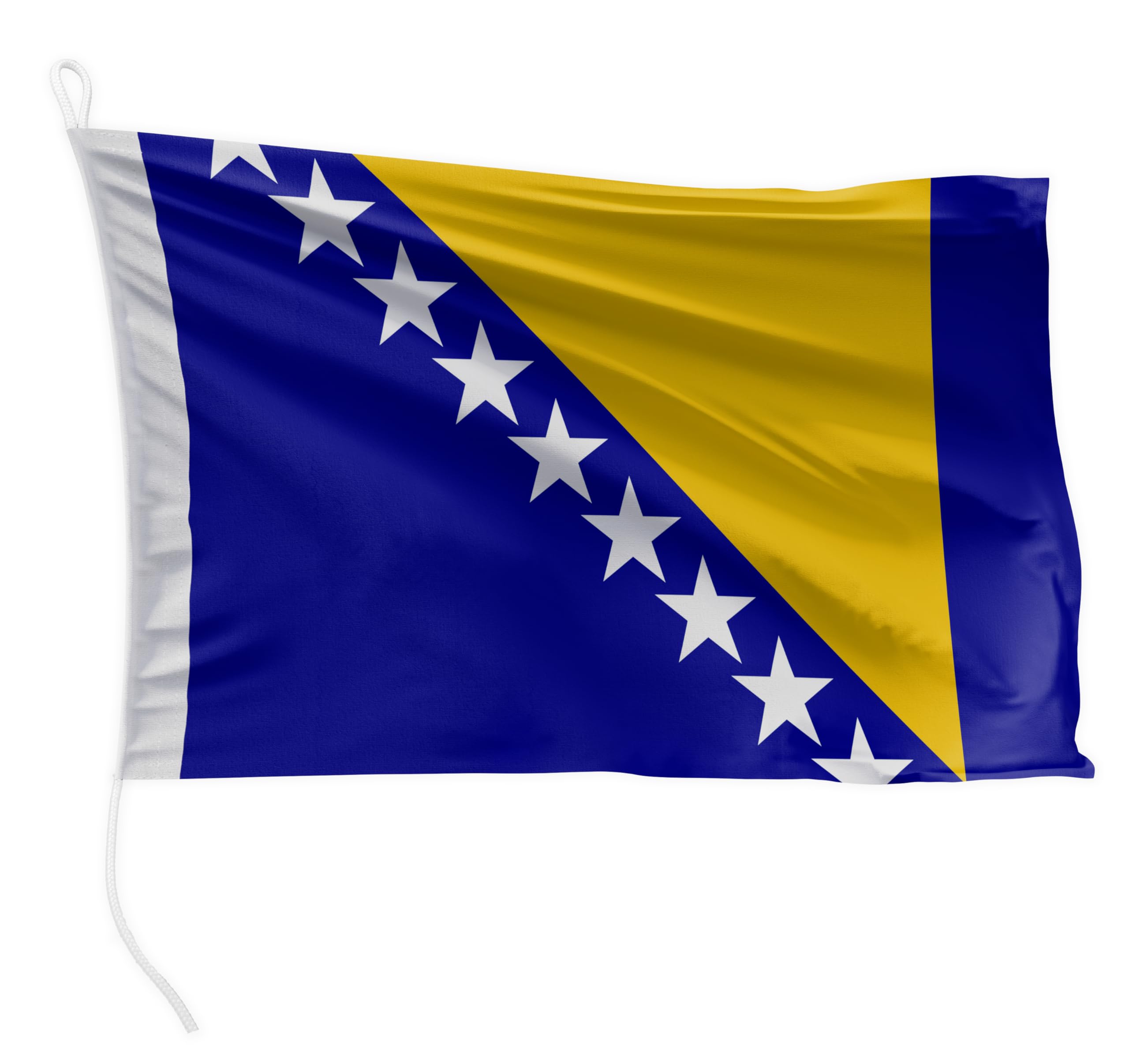 FLAGLY Premium Bosnia and Herzegovina Boat Flag, 60 x 40 cm, Landscape Format, 115 g/m² Fabric Weight, Printed, Robust with Knit & Loop, Boat Accessories, Motor Boat (60 x 40 cm - Bosnia-Herzegovina) — image 1