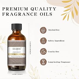 EUQEE Coconut Fragrance Oil, Premium Essential Oil Scented Oil with Glass Dropper for Aromatherapy, Soap Candle Making - 2.02 Fl oz/ 60ml