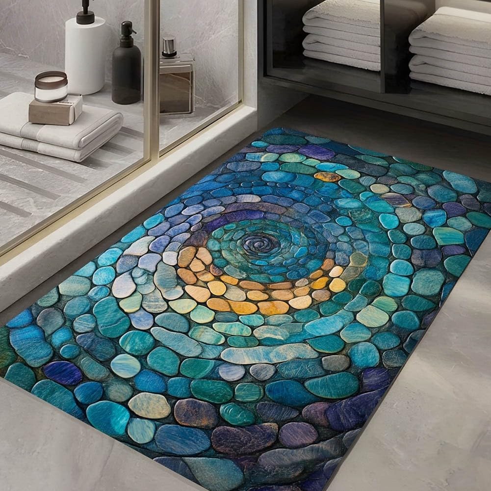 Tapis de sol antidérapant en diatomite 80 x 120 cm Gris (3 50 x 80 cm)