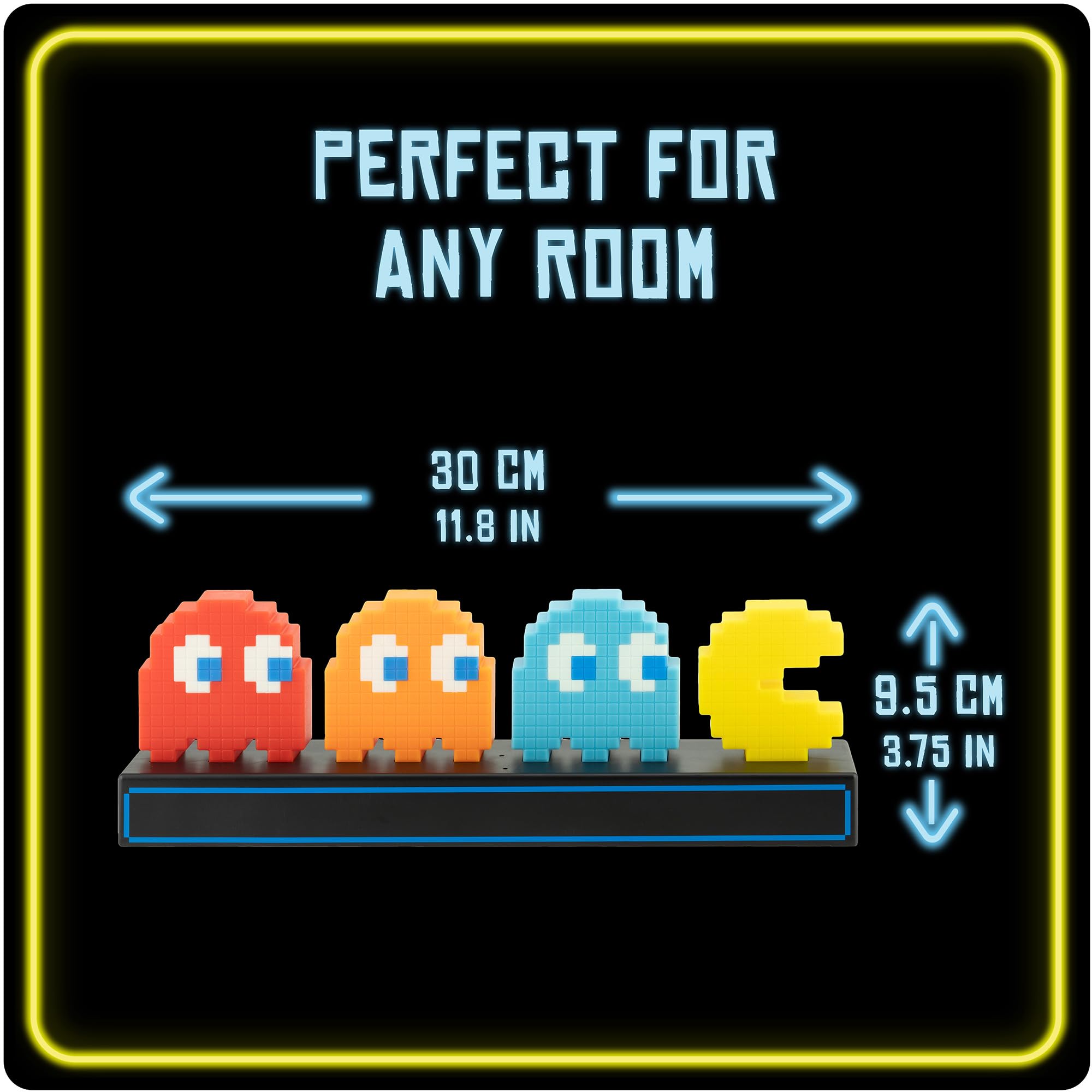 Luz de escritorio Pac Man & Ghosts oficial reactiva al sonido 3 modos luz USB baterías decoración retro