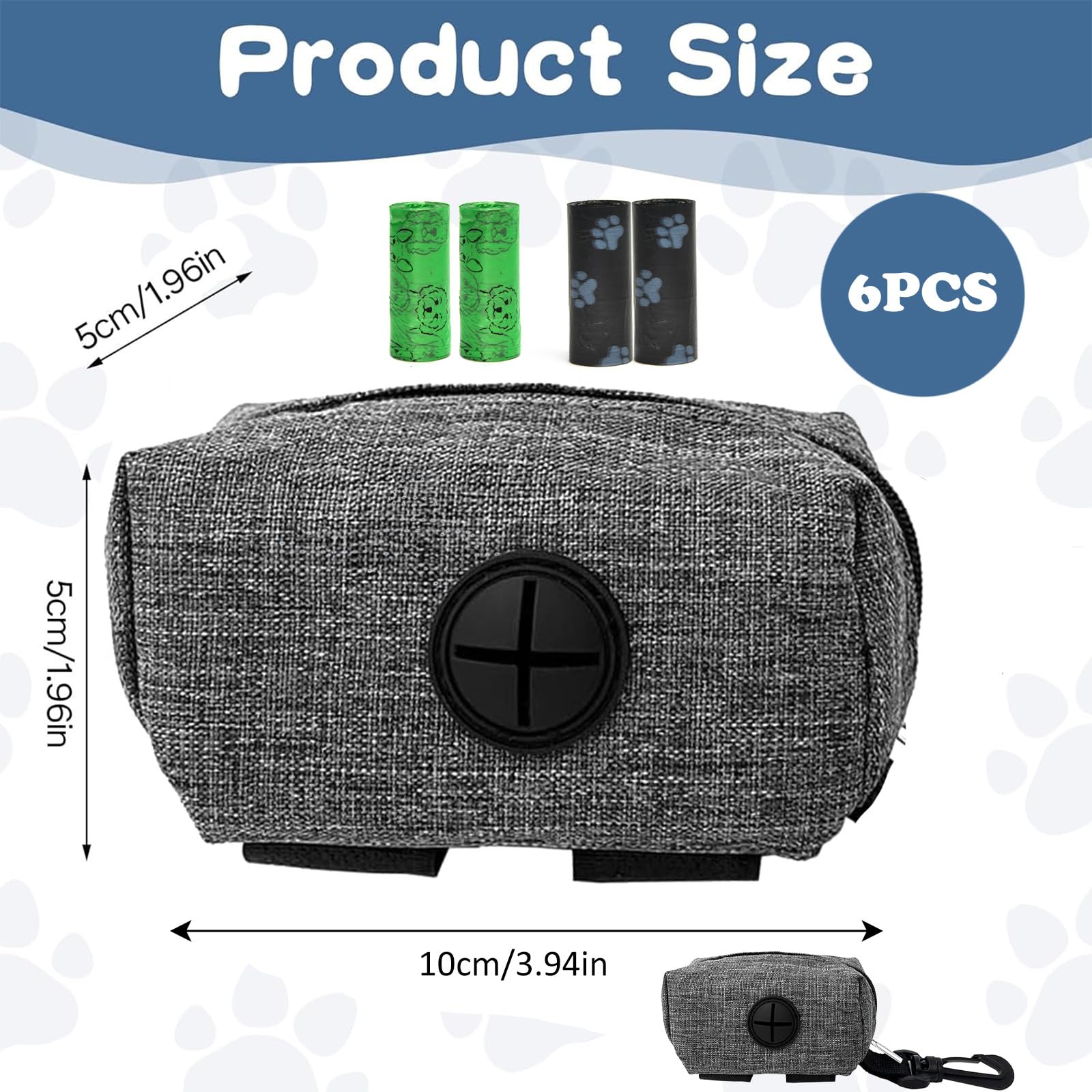 2 PCS Poo Bag Holder for Dogs Lead Poop Bag Holder, Includes 4 Rolls of Dog Waste Bags - Image 2