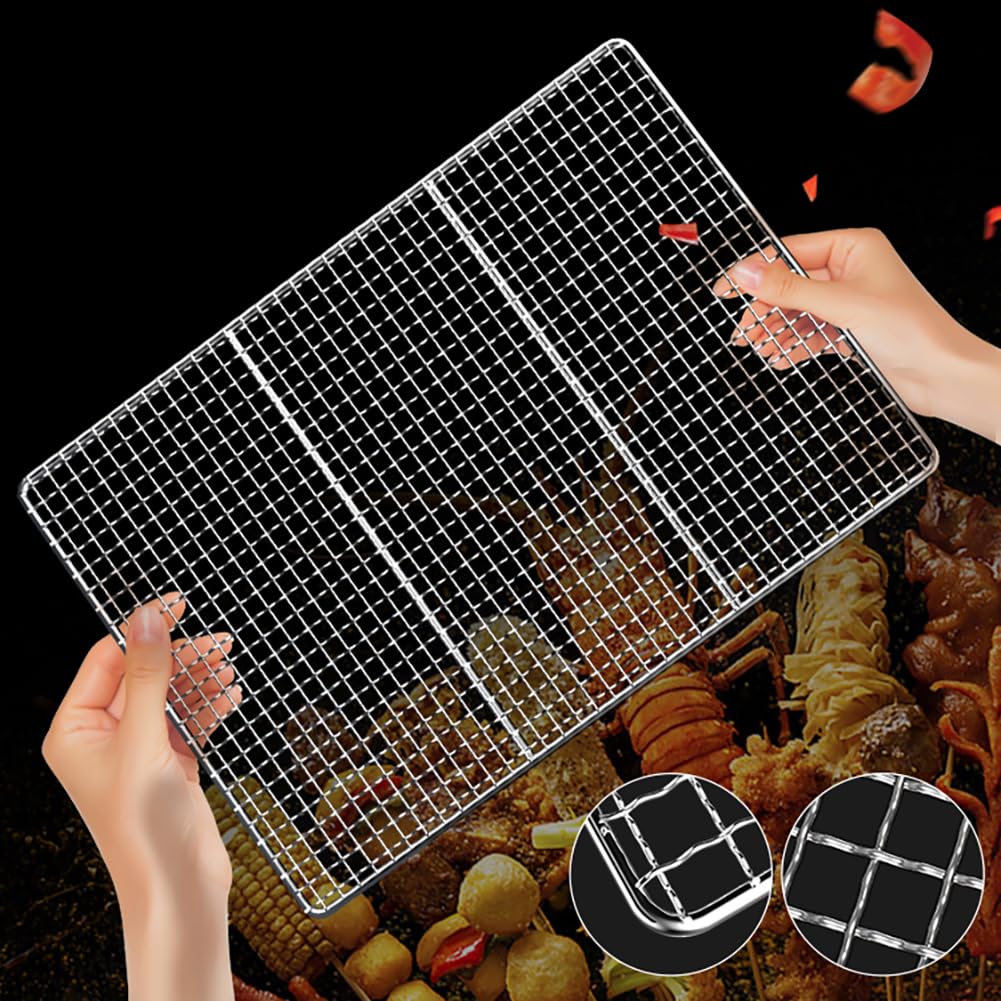 Extra dikke diameter 30 cm/35 cm/40 cm, rond, roestvrij staal, grillrooster, bakplaat voor camping, picknick, tuin