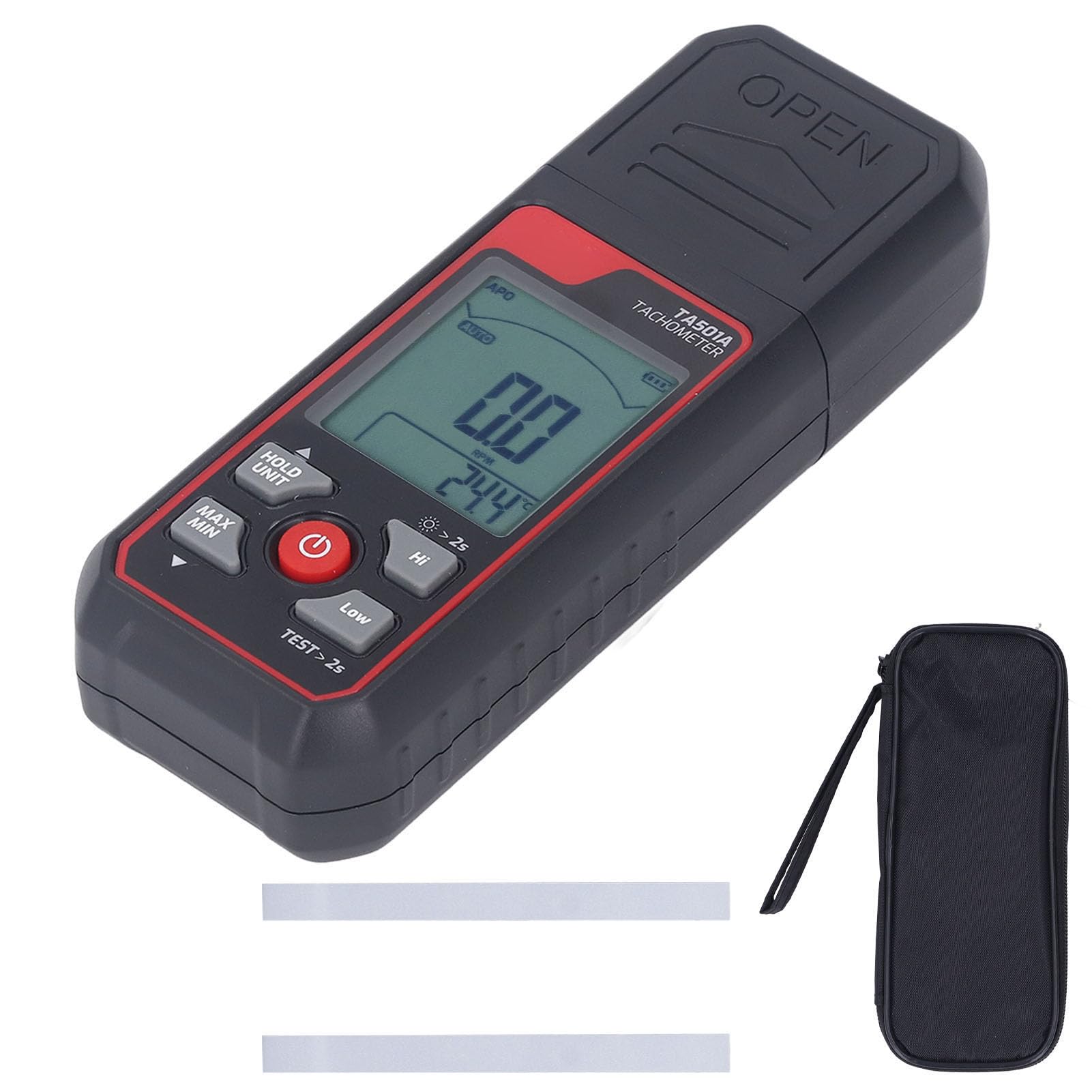 Respicefinem Gauge Tachometer 22×9×5 Digital Tachometer Non Digital Display Photoelectric Tachometer 2.5Rpm to 999999Rpm