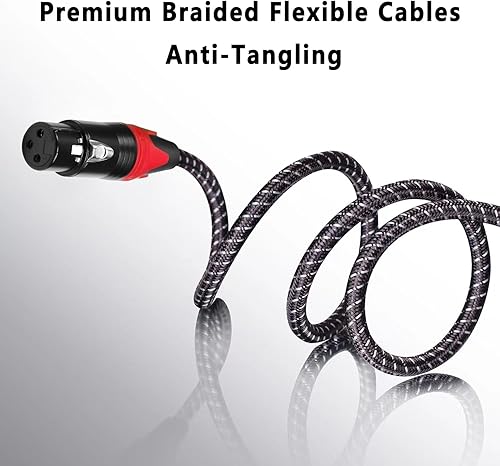 Miniatura 9 de XLR hembra a 14 TRS Cable de micrófono adaptador con mangas trenzadas de 10 pies