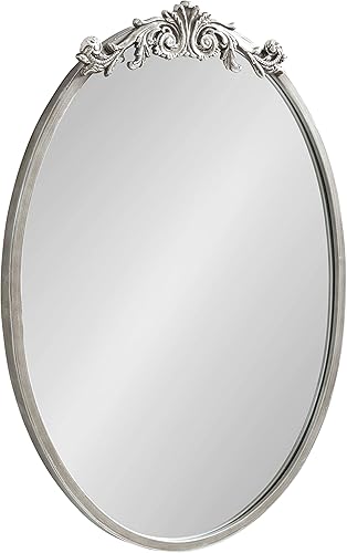 Kate and Laurel Arendahl - Espejo de pared ovalado con glamour, 18 x 24 pulgadas, plata envejecida, hermoso espejo bohemio para pared Kate and Laurel Arendahl - Espejo de pared ovalado con glamour, 18 x 24 pulgadas, plata envejecida, hermoso espejo bohemio para pared