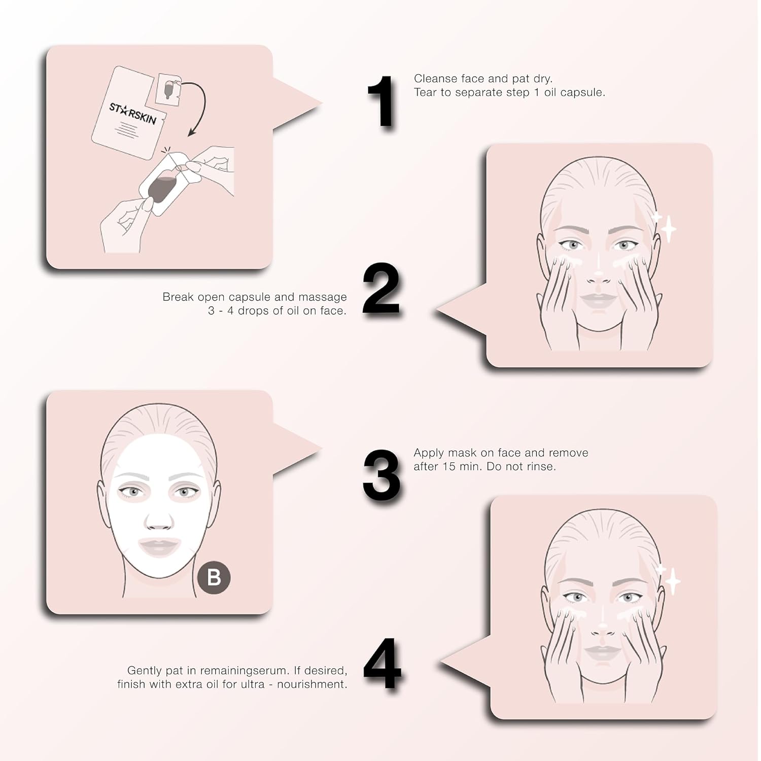 STARSKIN Orglamic Pink Cactus 2-Step Sheet Mask 1x25g, Hydrating & Firming Face Mask for all Skin Types, Revitalizing and Nourishing with Tumeric and Camellia Oil, K Beauty Skincare - Image 4