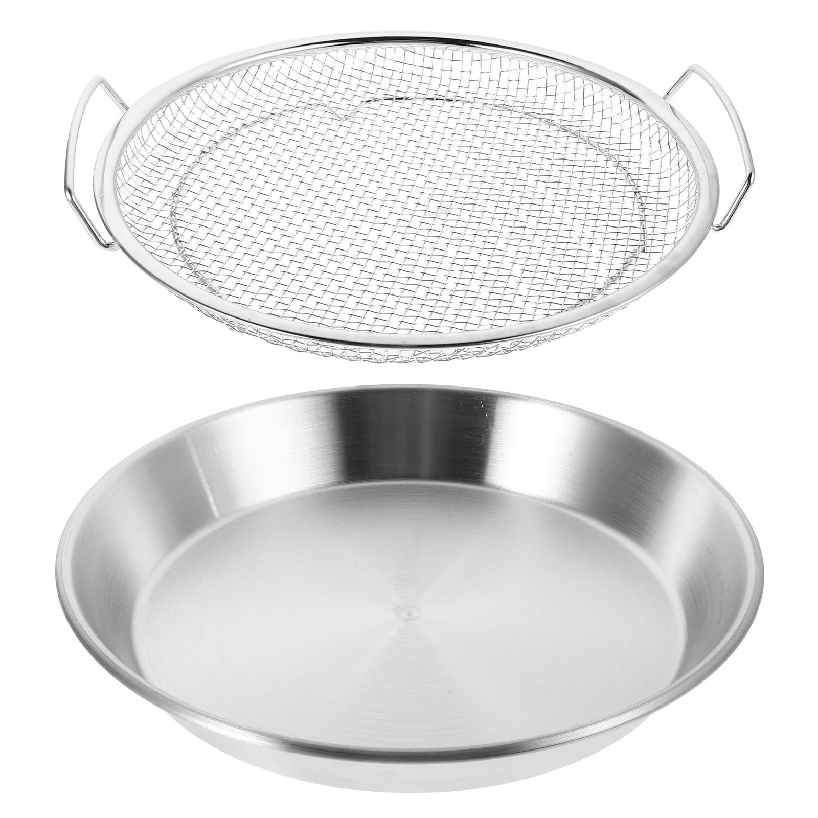 Filtro per Olio in Acciaio Cestello in Rete e Vaschetta di Raccolta, Colino da Cucina per Friggitrice e Preparazione di Alimenti Freschi