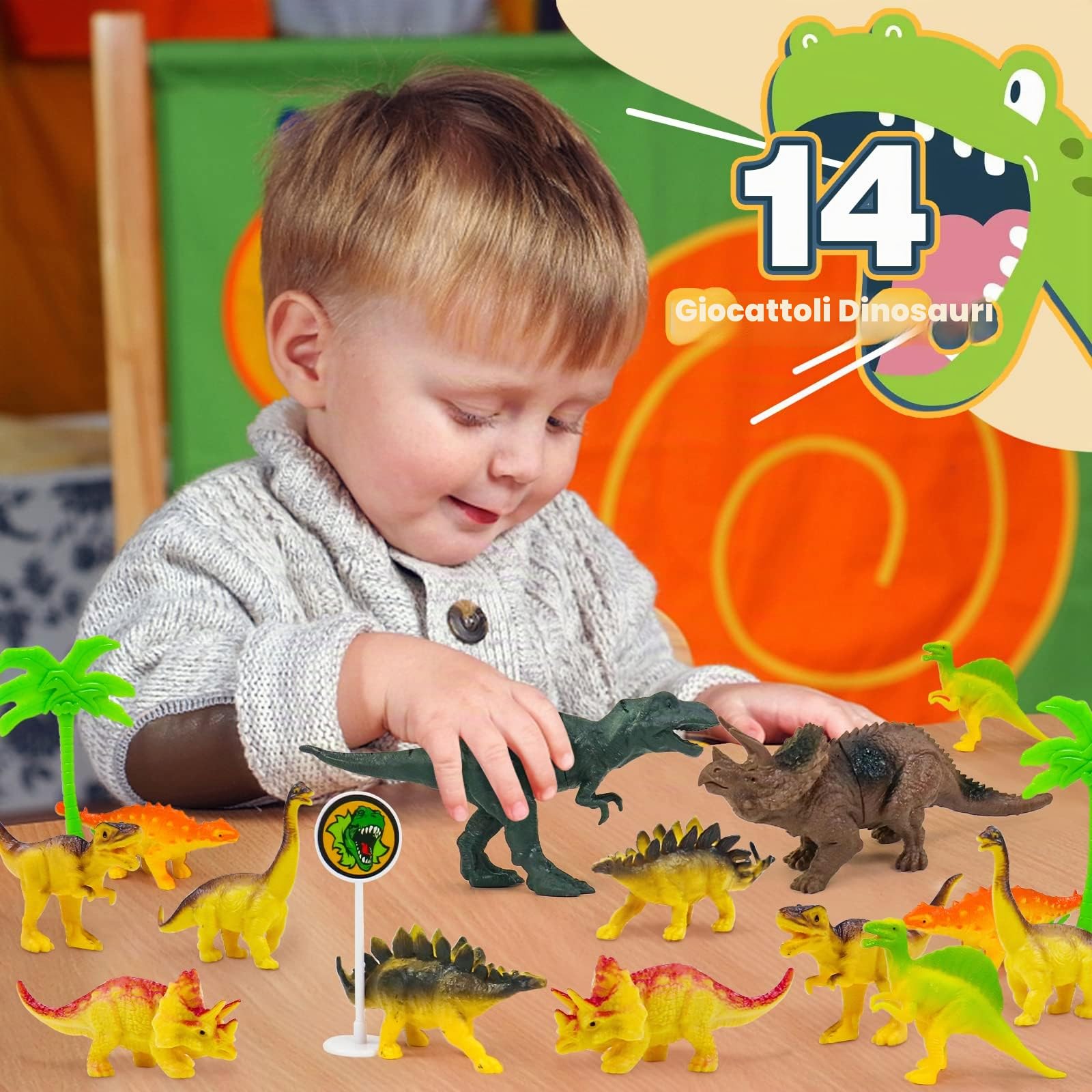 Pista Macchinine Dinosauri Giocattolo Per Bambini Giochi Bambini 2 3 4 Anni Con 14 Dinosauro Giocattolo e LED Cars Macchinine Per Regalo Bambino bambina 4 5 6 Anni e Regali Pasqua