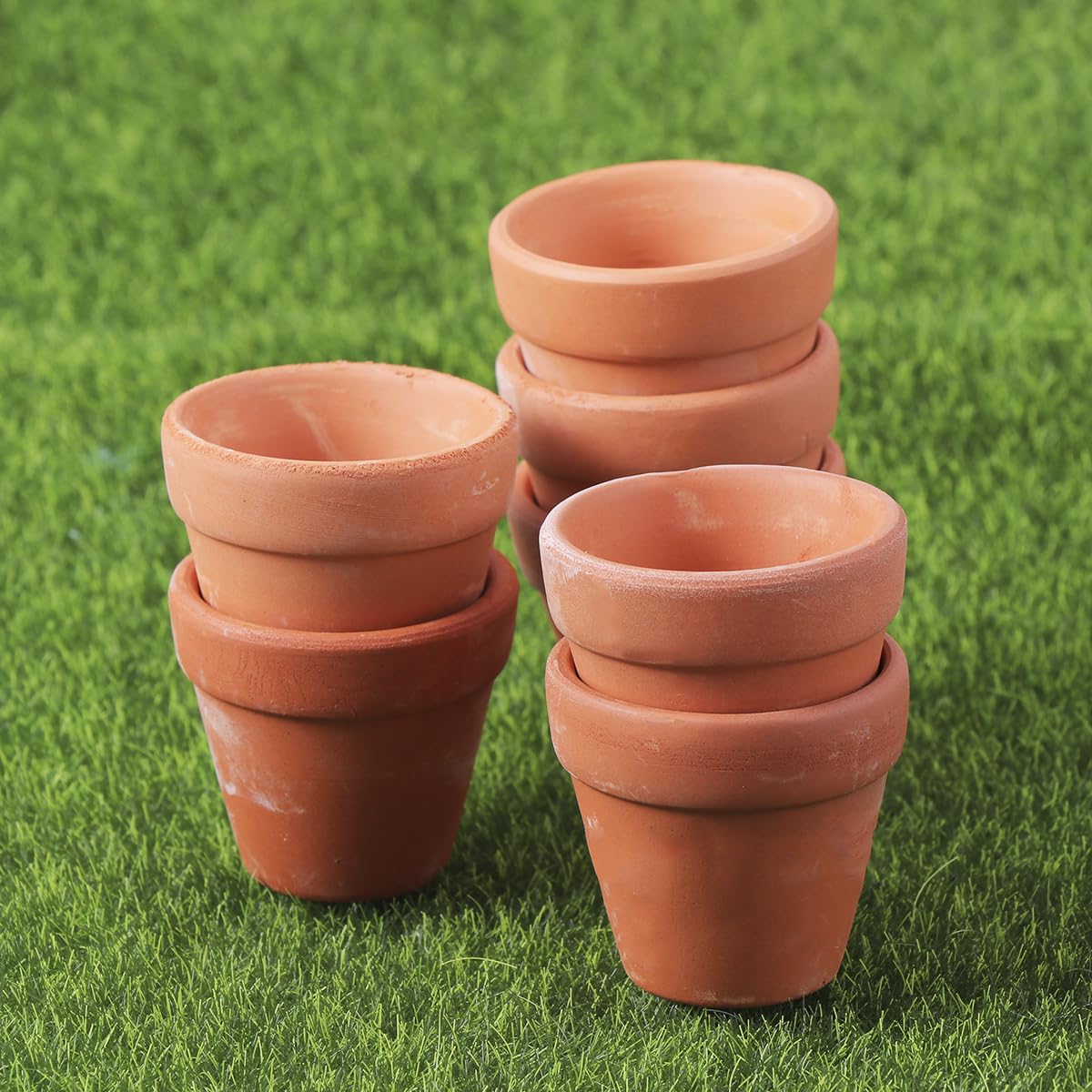 4 vasi in terracotta da 14 x 7,1 cm, con foro di drenaggio, vasi da fiori in terracotta per esterni, per cactus, piante grasse, vivai, piante da appartamento