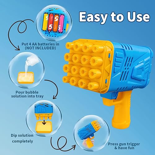 Miniatura 2 de Bazooka - Pistola de burbujas para niños de 2 a 4 años  Mini ametralladora de burbujas para niños de 5 a 7 años  Regalos de cumpleaños para niños y