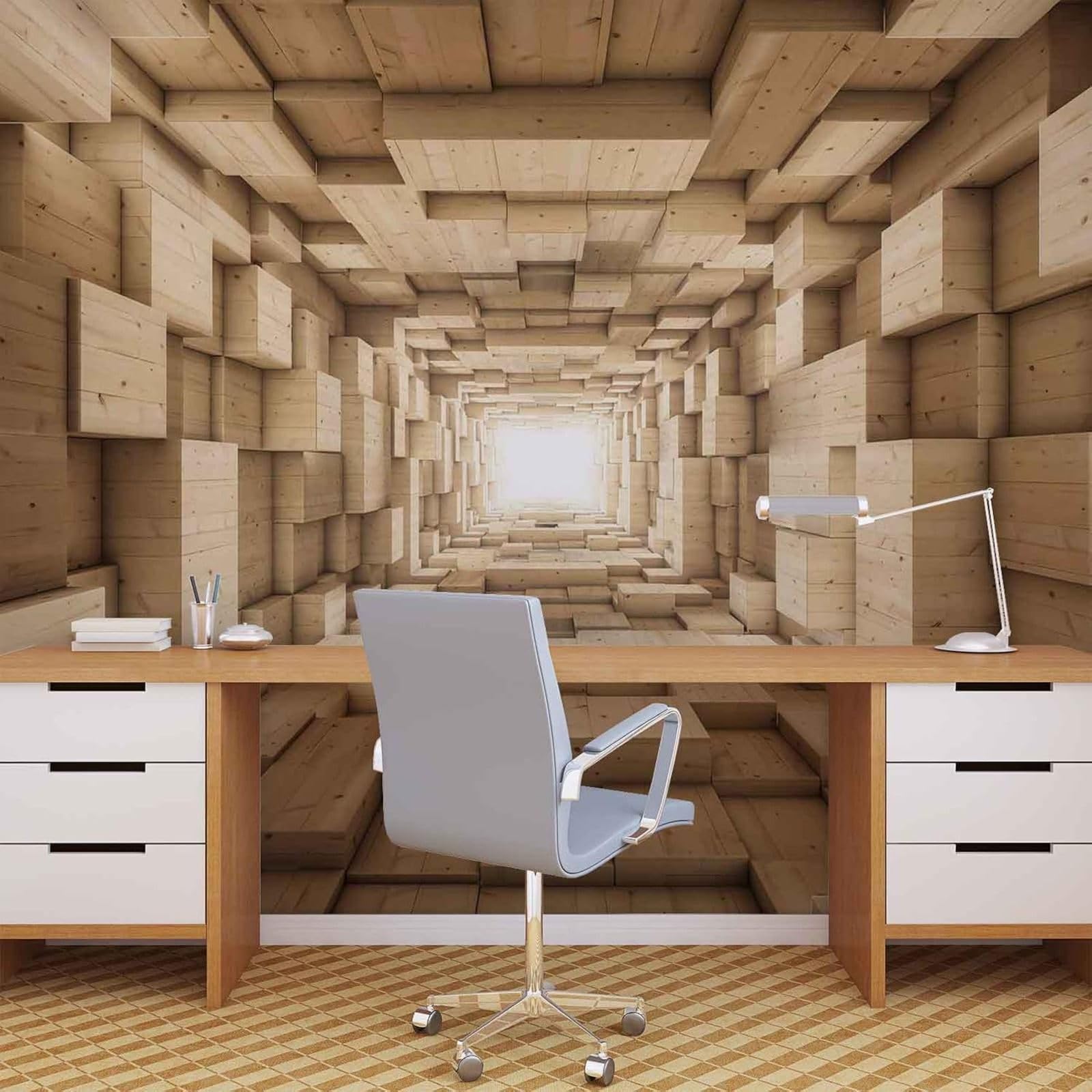 Kfjhgbdshhj 3D Mural Photo Mural-Wallpaper 3D Wooden Tunnel Mural,430Cmx300cm Poster - Wall Sticker - Frameless Picture