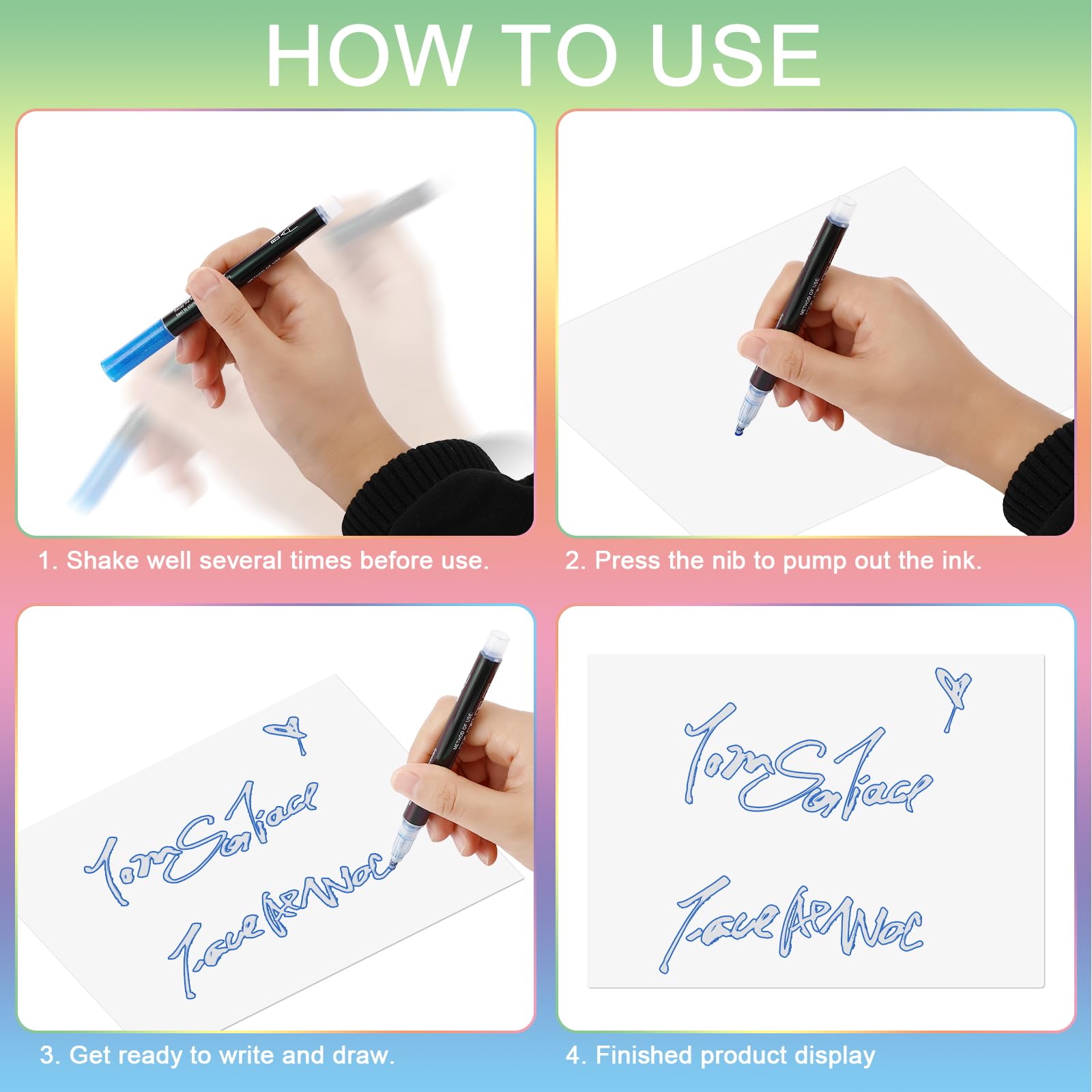 Lociban 12 Colori Penne Glitterate Colorate, Pennarelli Glitter, Regalo Bambina 4-12 Anni, Pennarelli Glitterati per Disegni, Scrapbooking, Biglietti Regalo, Album Fotografici, Guest Book, Compleanni