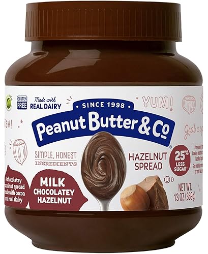 Peanut Butter & Co. Avellana para untar, chocolate con leche, avellana, sin gluten, 13 onzas, 6 unidades (paquete de 1)