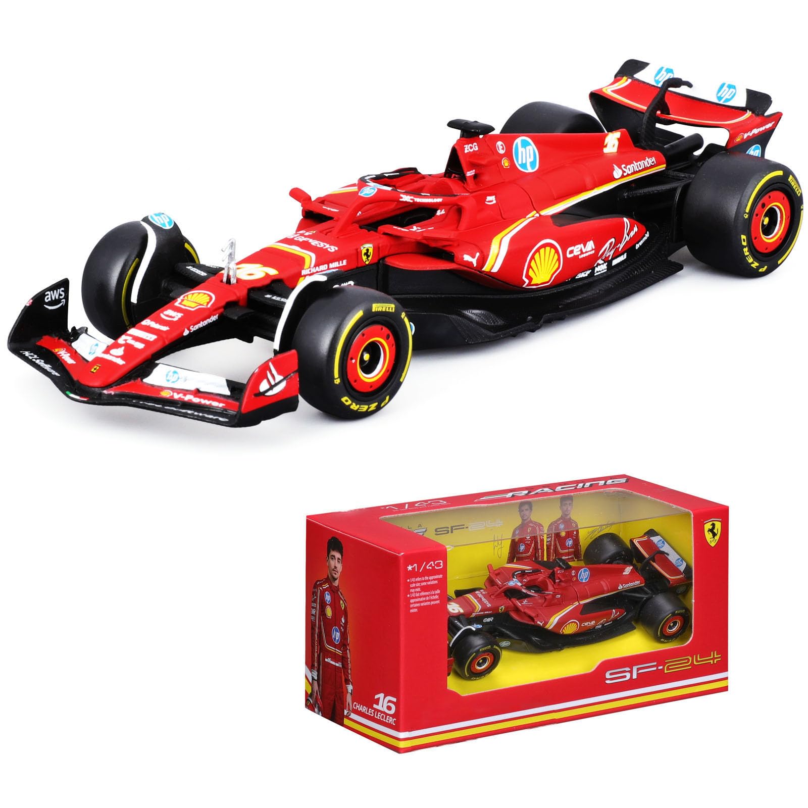 Amazon.com: Xiangtat 1/43 SFR SF24 F1 2024 Season 16# Charles