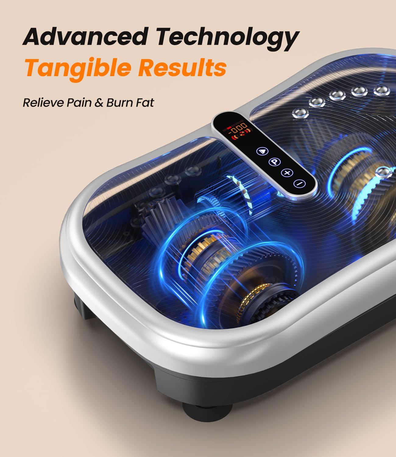 Vibrationsplatte 200W Vibration Plate Fitness mit Fernbedienung, 120 Stufen, Ultraschall & Gummifüße – für Home Workout, Muskelstraffung & Regeneration, Ideal für Frauen & Senioren