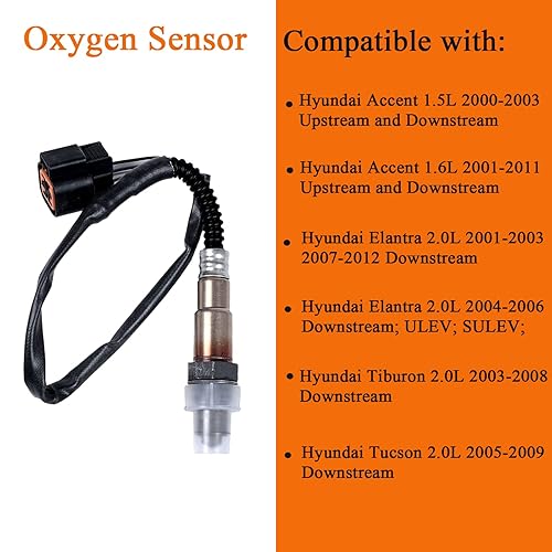 Miniatura 4 de HYAT Sensor de oxígeno O2 de 234-4851 aguas arriba compatible con Hyundai Accent Elantra Tiburon Tucson de repuesto para KIA Rio Soul Spectra