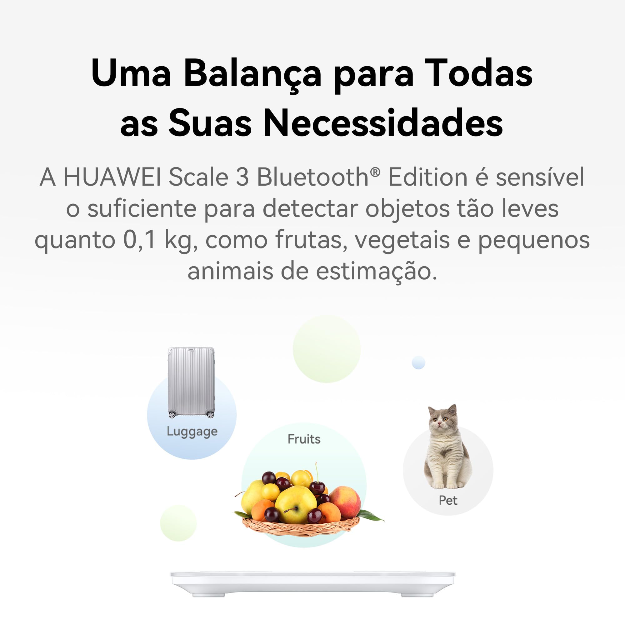 Huawei Escala 3 Cuerpo Inteligente Análisis de Composición Corporal IMC, Bluetooth, Multiusuario, Android e iOS, Blanco