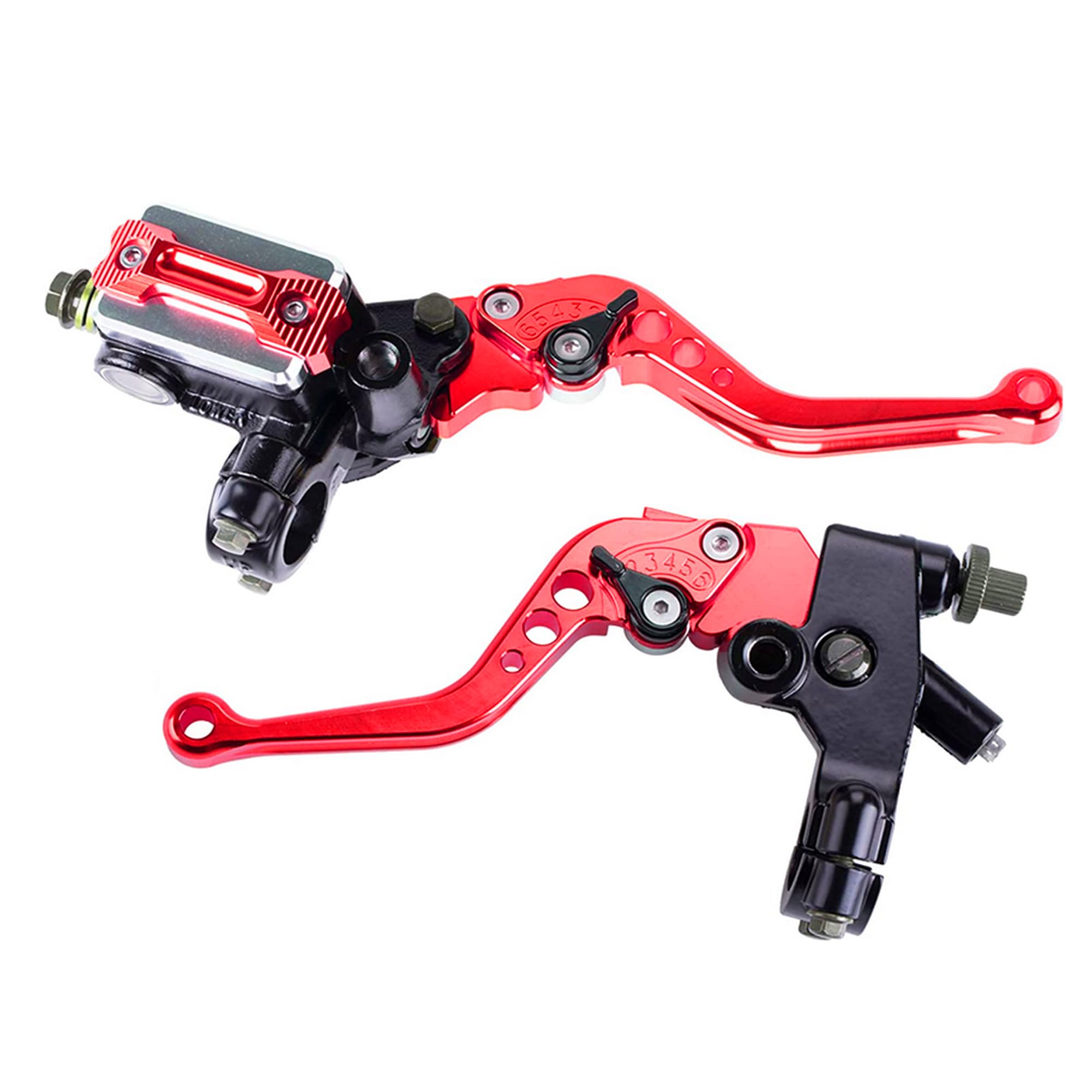 Universal Motorcycle Brake Lever 7/8" 22mm Hydraulic Brake ＆ Clutch Master Cylinder Reservoir Lever Left ＆ Right Modification Brake Clutch Lever for Harley Honda Kawasaki Suzuki Yamaha(Red)