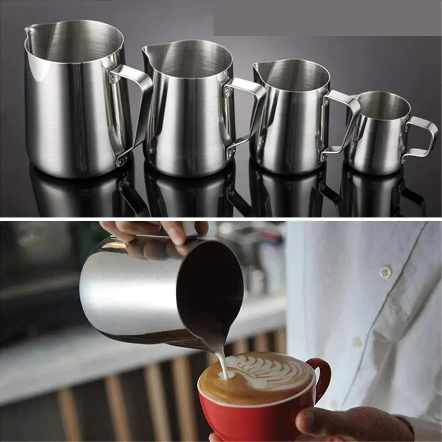 150/350/600ml Milk Jugs Fashion Stainless Steel Craft Frothing Pitcher Coffee Latte Art Jug Mug Cup