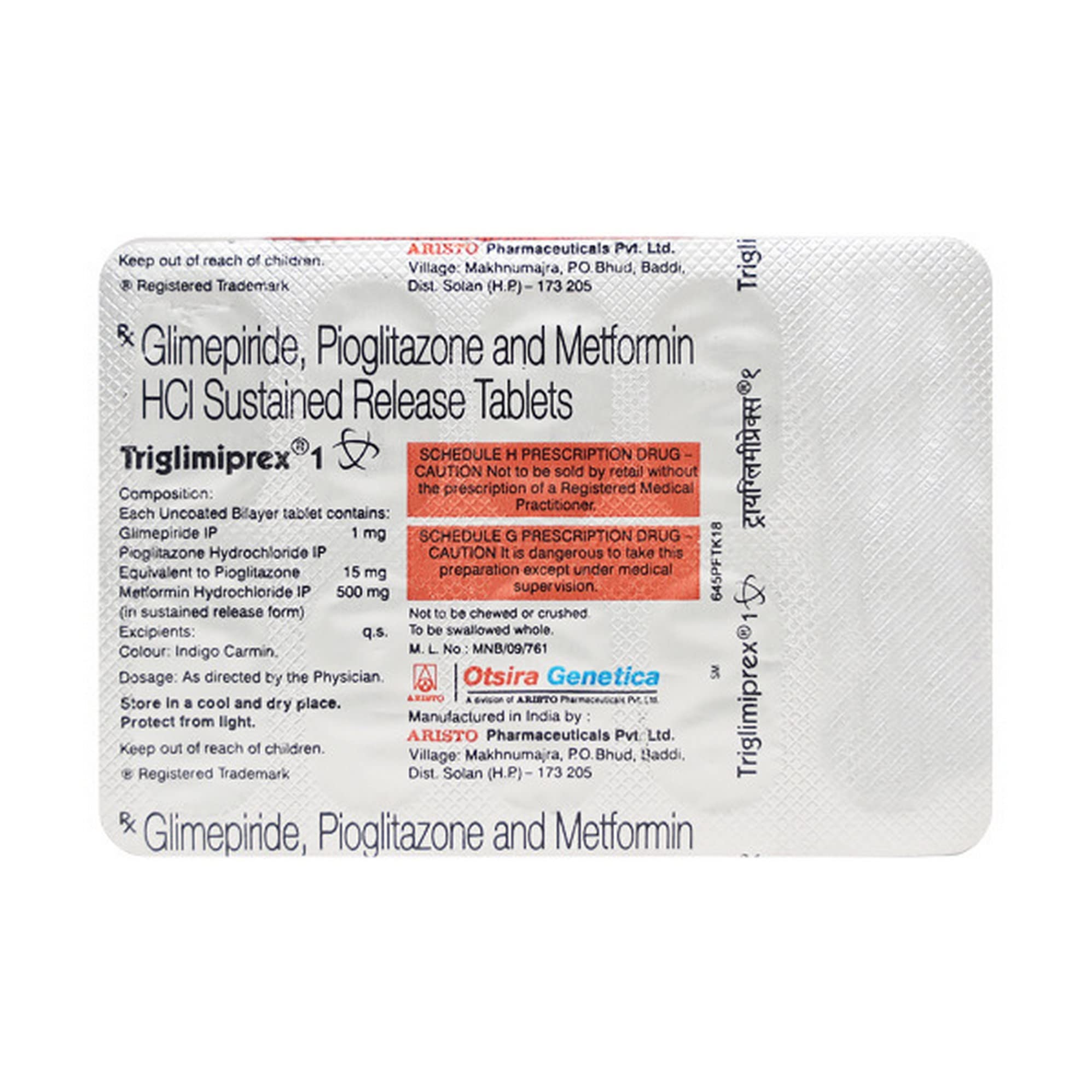 Triapriglim 1MG - Strip of 10 Tablets