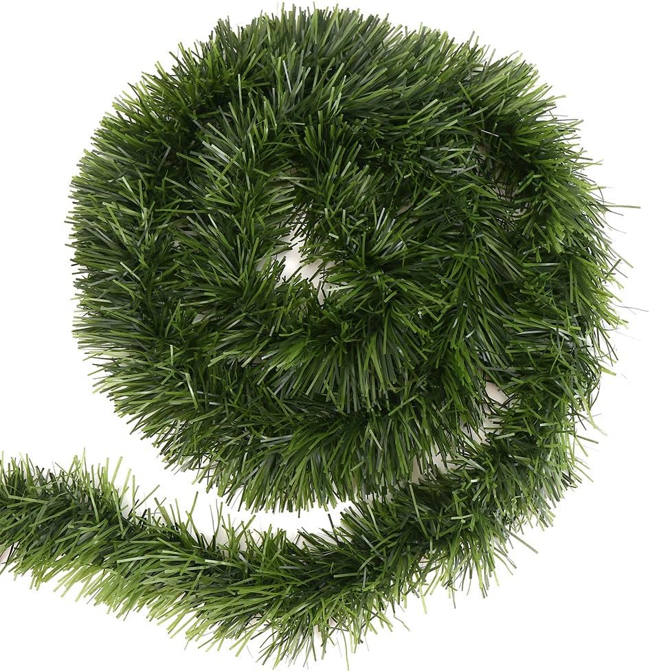 CCINEE 33ft Artificial Pine Garland, Green with, Perfect for Christmas Decor, Home Decor, Wedding, and More