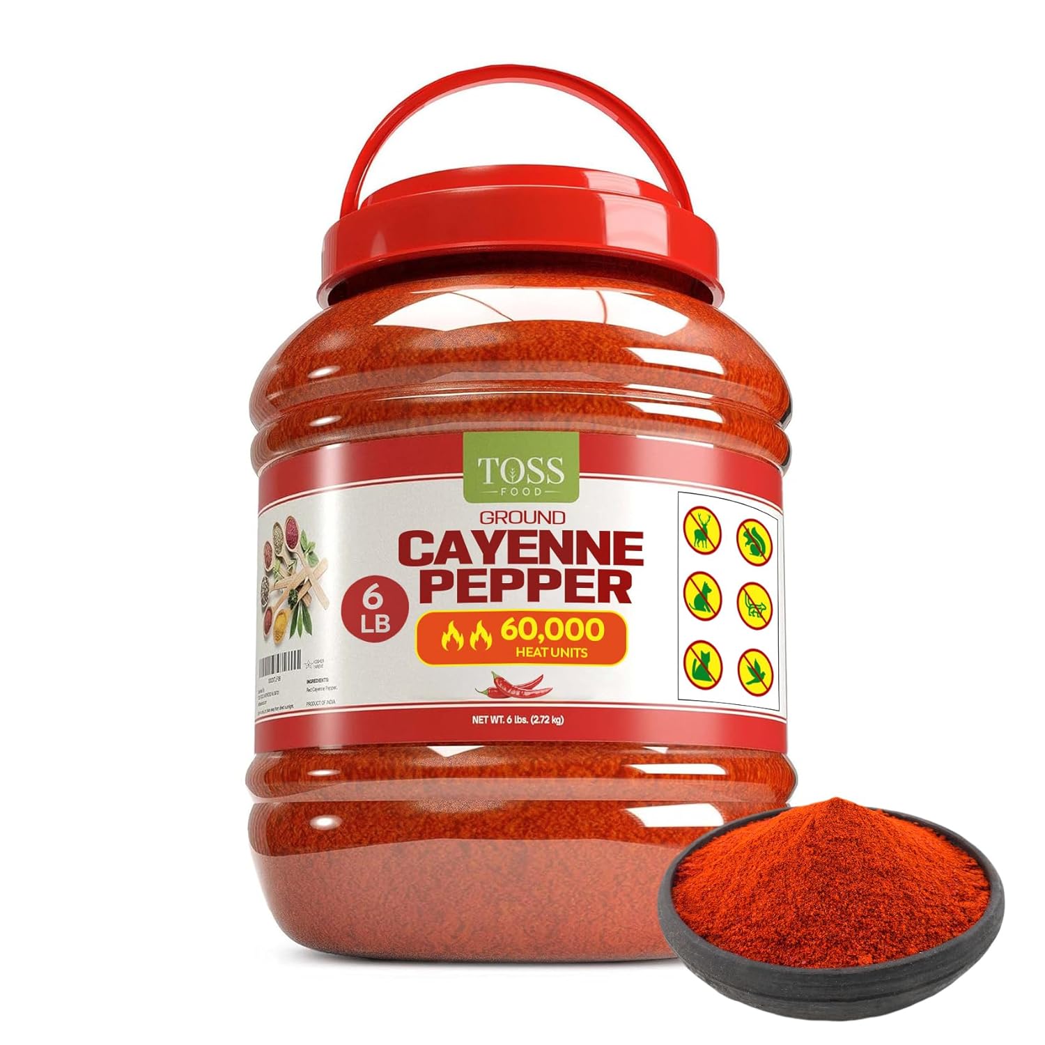 Cayenne Pepper Powder Bulk 60,000 Heat Units 6 LB, Ground