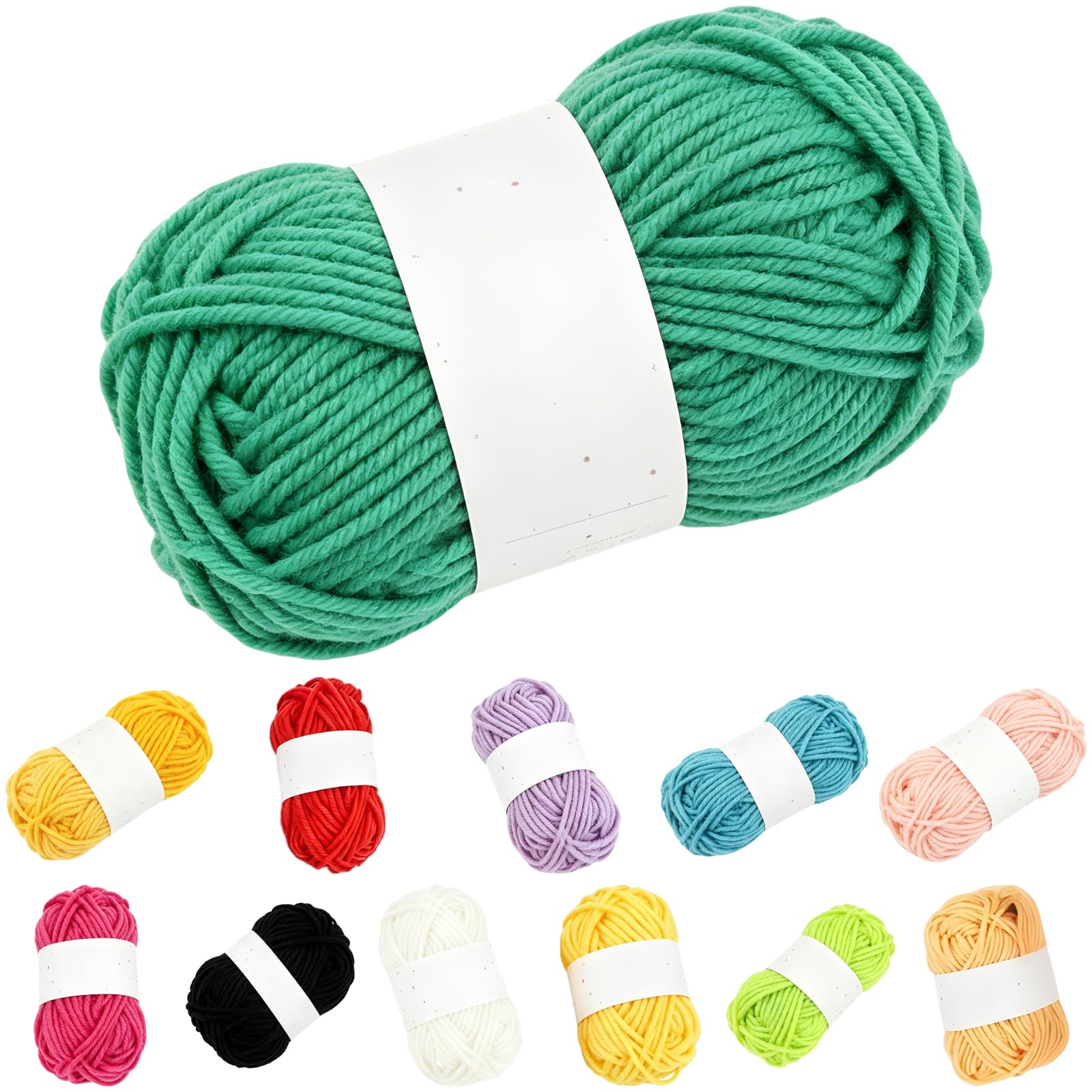 12 Stk. Polyestergarn zum Häkeln, sortierte Farben, 4-fädiges Garn für Crochet, weiche Mini Amigurumi Garnknäuel für kreative Projekte und Hobbyarbeiten, ideal für kleine DIY Ideen