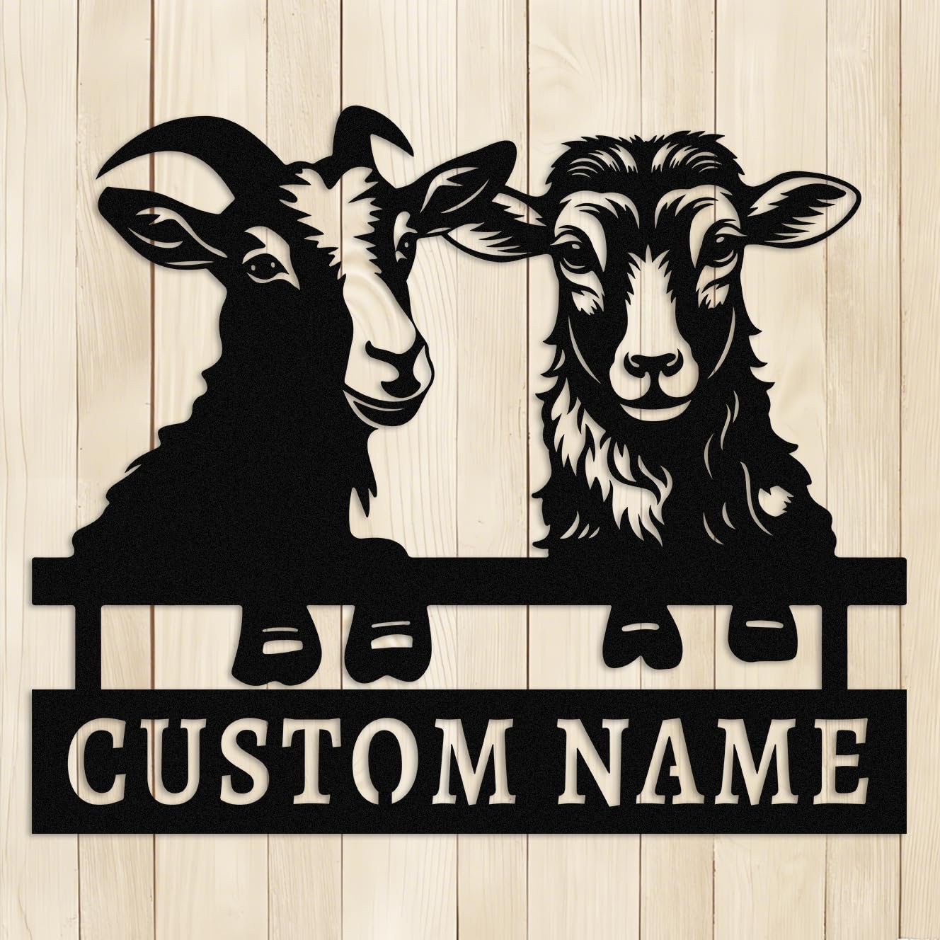 Custom Goat Metal Wall Art,Personalised Farmer Name Sign,Customized Signs for Ranch Barn Farmhouse,Home Decor,Welcome Sign,Housewarming Gift Goat-2