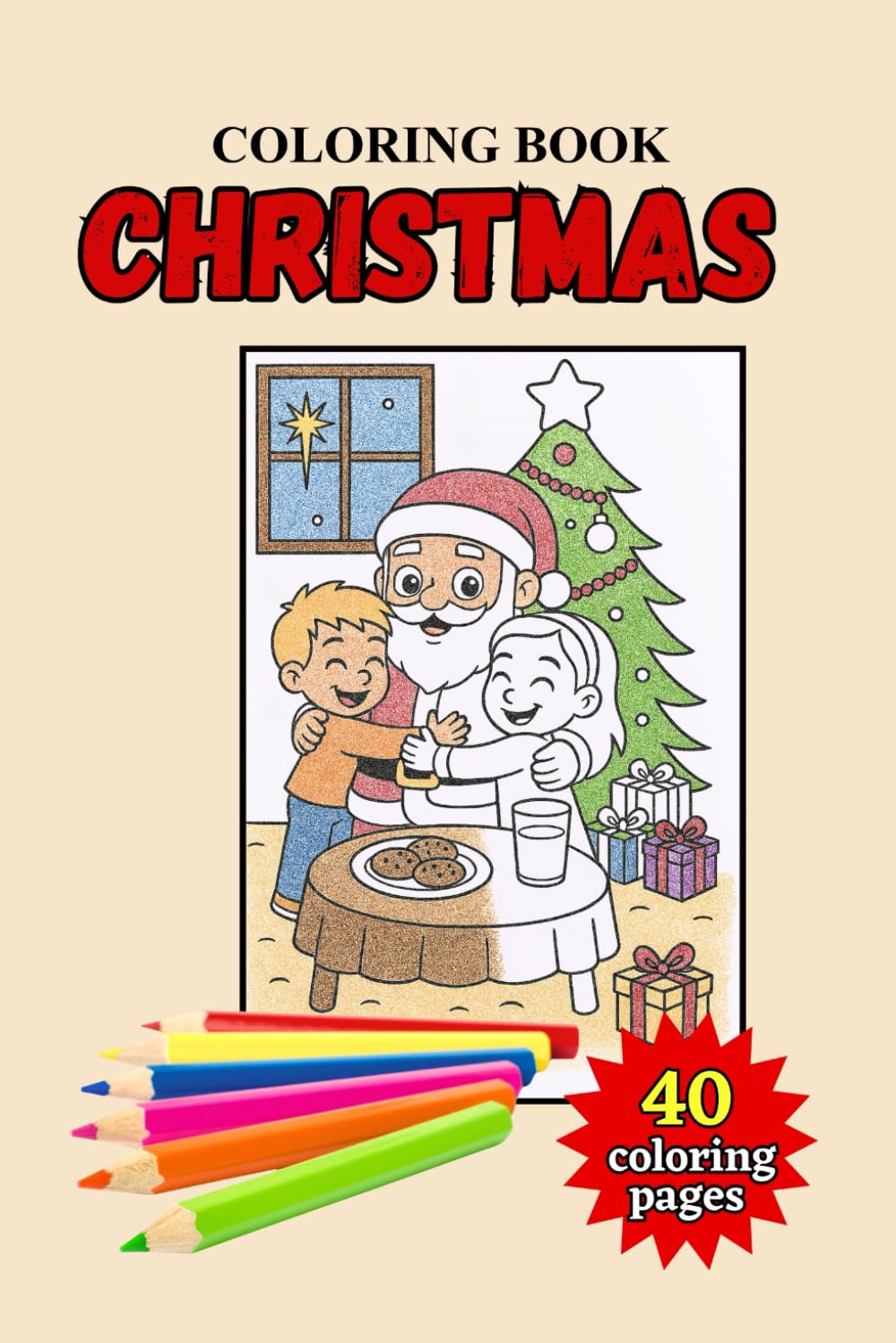 Coloring book CHRISTMAS: Perfect gift for kids - 40 coloring pages
