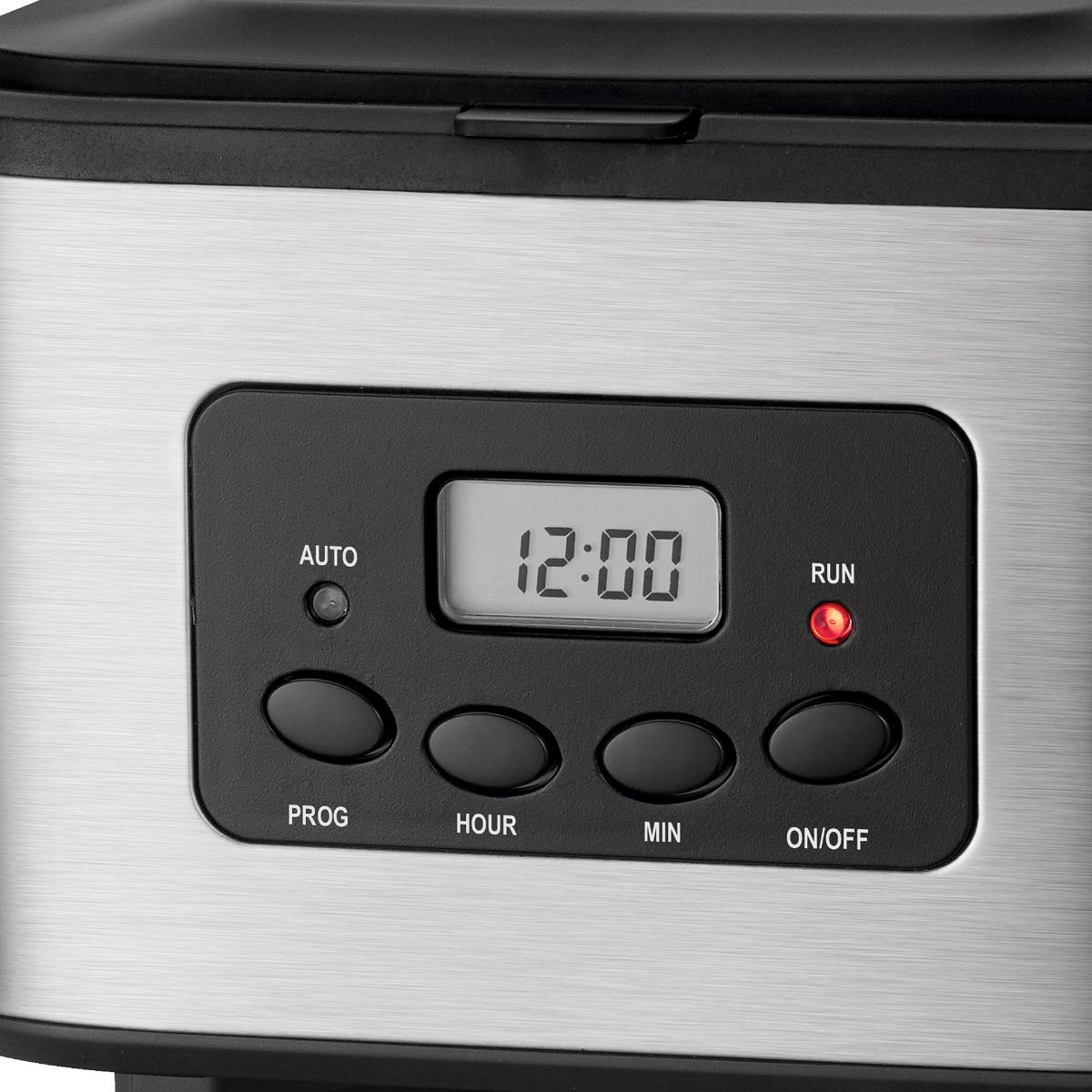 Clatronic KA 3642 Cafétera Programable Eléctrica de Goteo Automática, 900 W, Acero inoxidable, Gris/Negro