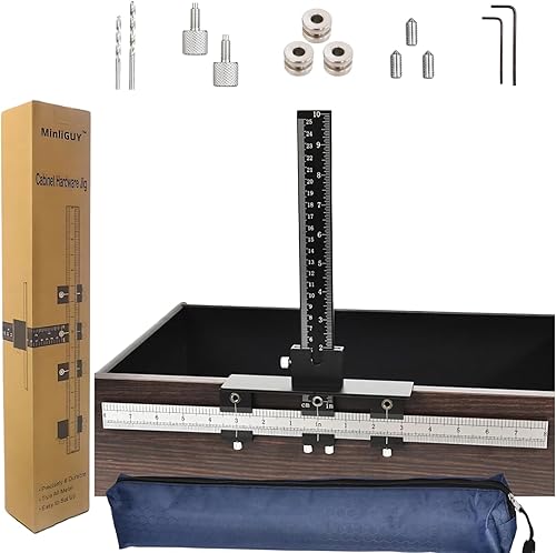 Miniatura 8 de Plantilla de manija de gabinete, plantilla de perforación de agujeros para instalación de tirones, perillasmanijas en la puerta y el cajón del