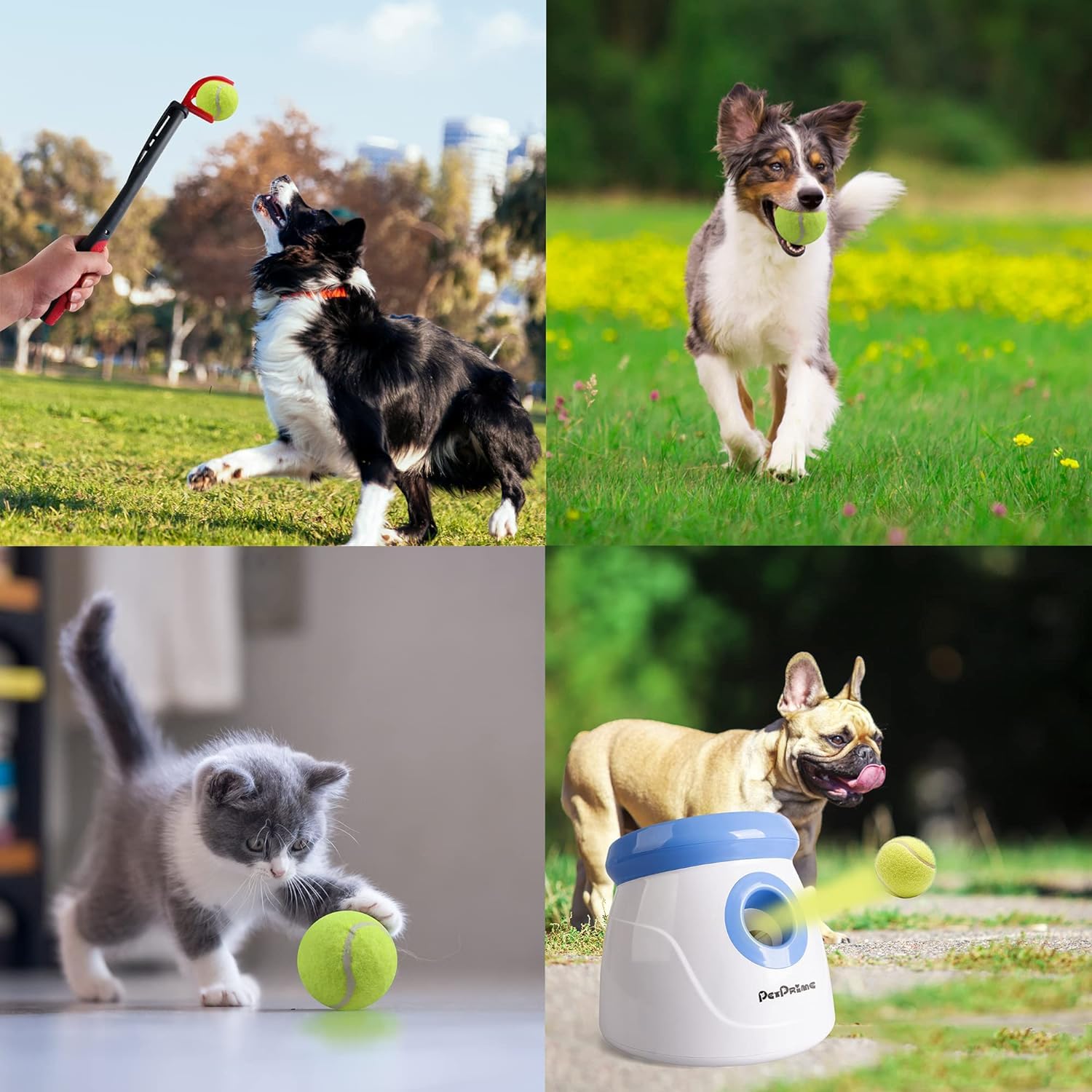 Auto Pet Ball Launcher Pet Prime Honden Tennisballen Mini Tennisballen 4,7 cm x 6 Stuks Automatische Balwerper Tennisbal Accessoires