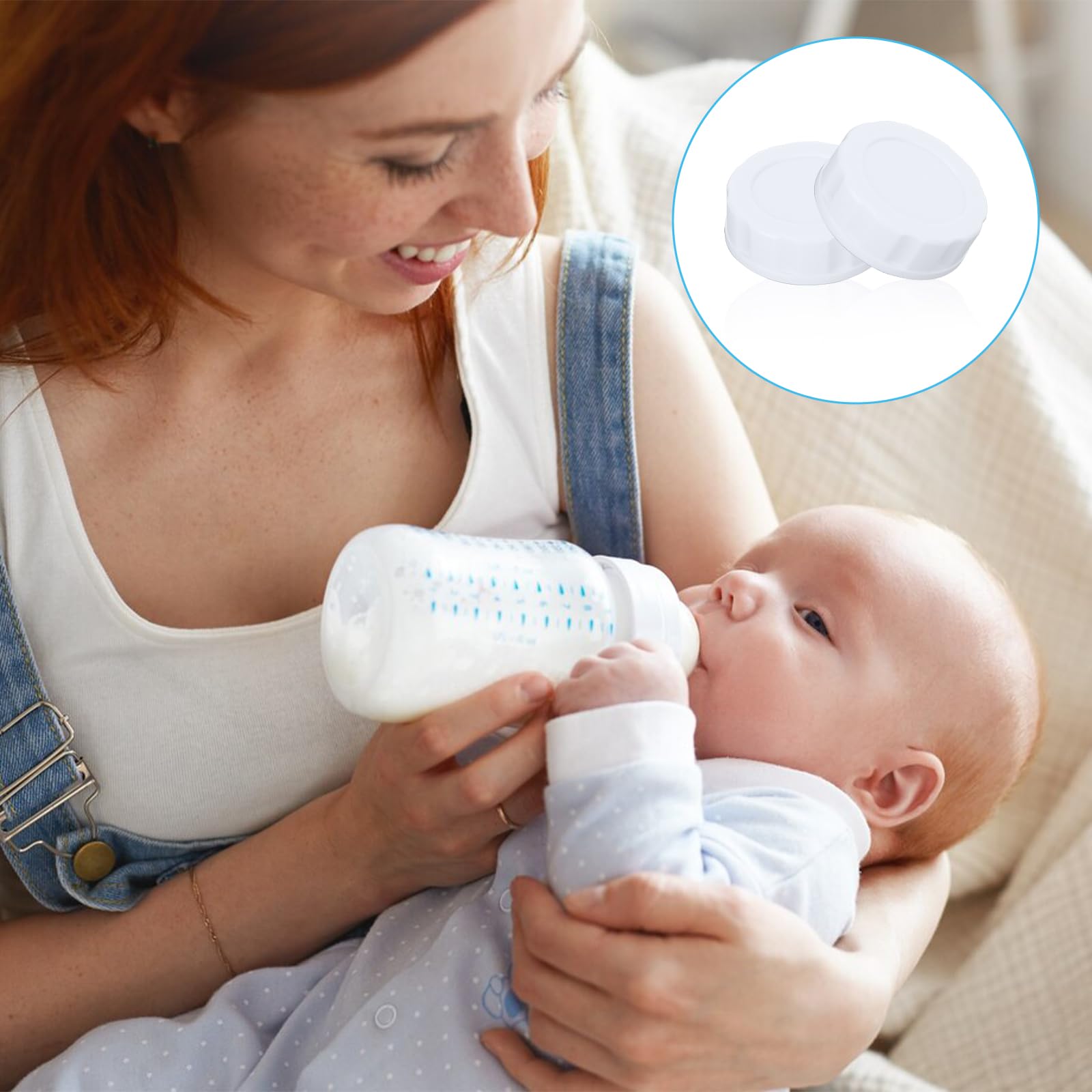 8 Tappi Per Biberon Avent, Per Bottiglie Di Ricambio Per Biberon Con Anello Di Tenuta, Tappo Per Bottiglie Da Viaggio, Adatti Per Bottiglie A Collo Largo, Colore Bianco