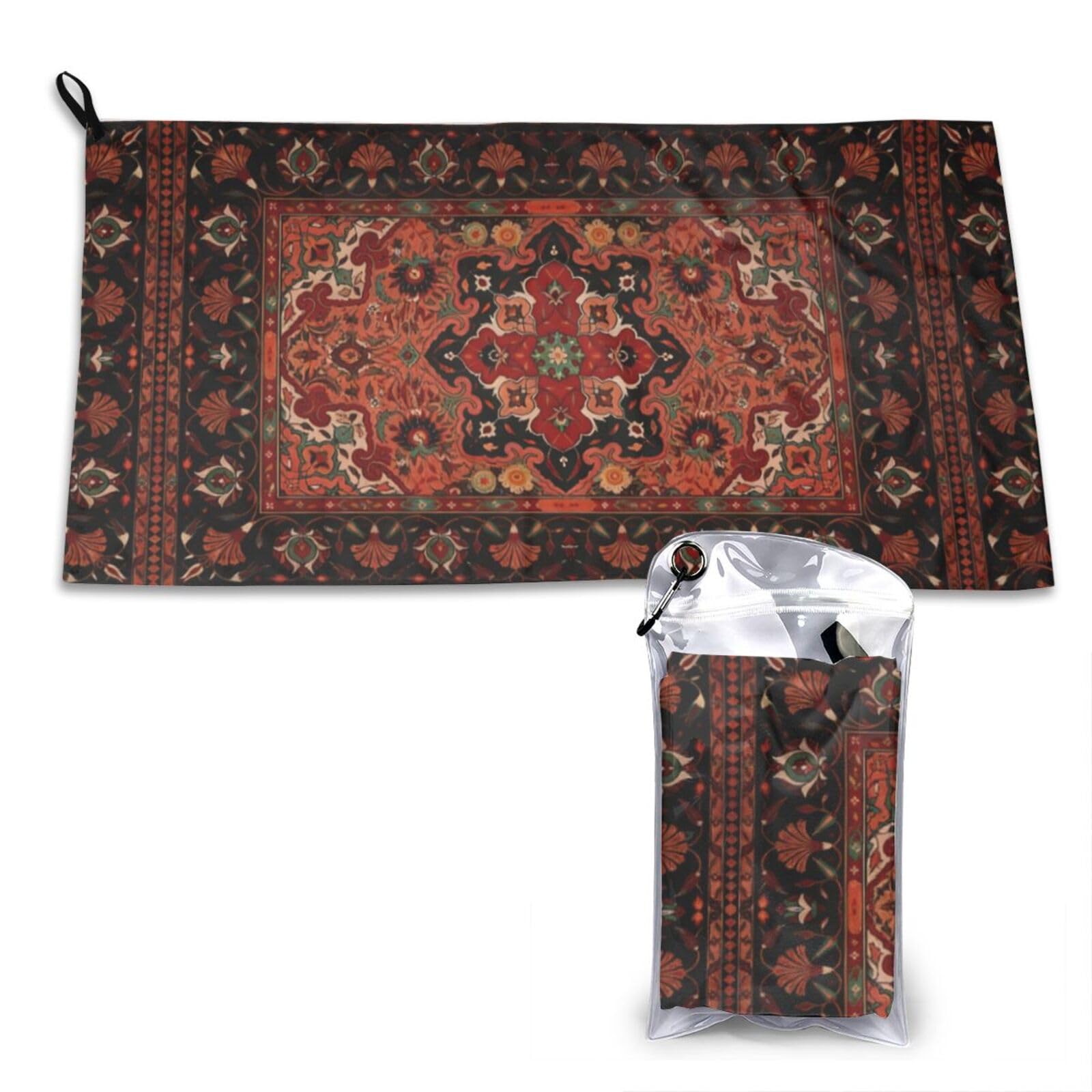 DUYKIMQW Sparse Brocade Print Quick Dry Towel 16x31.5in White
