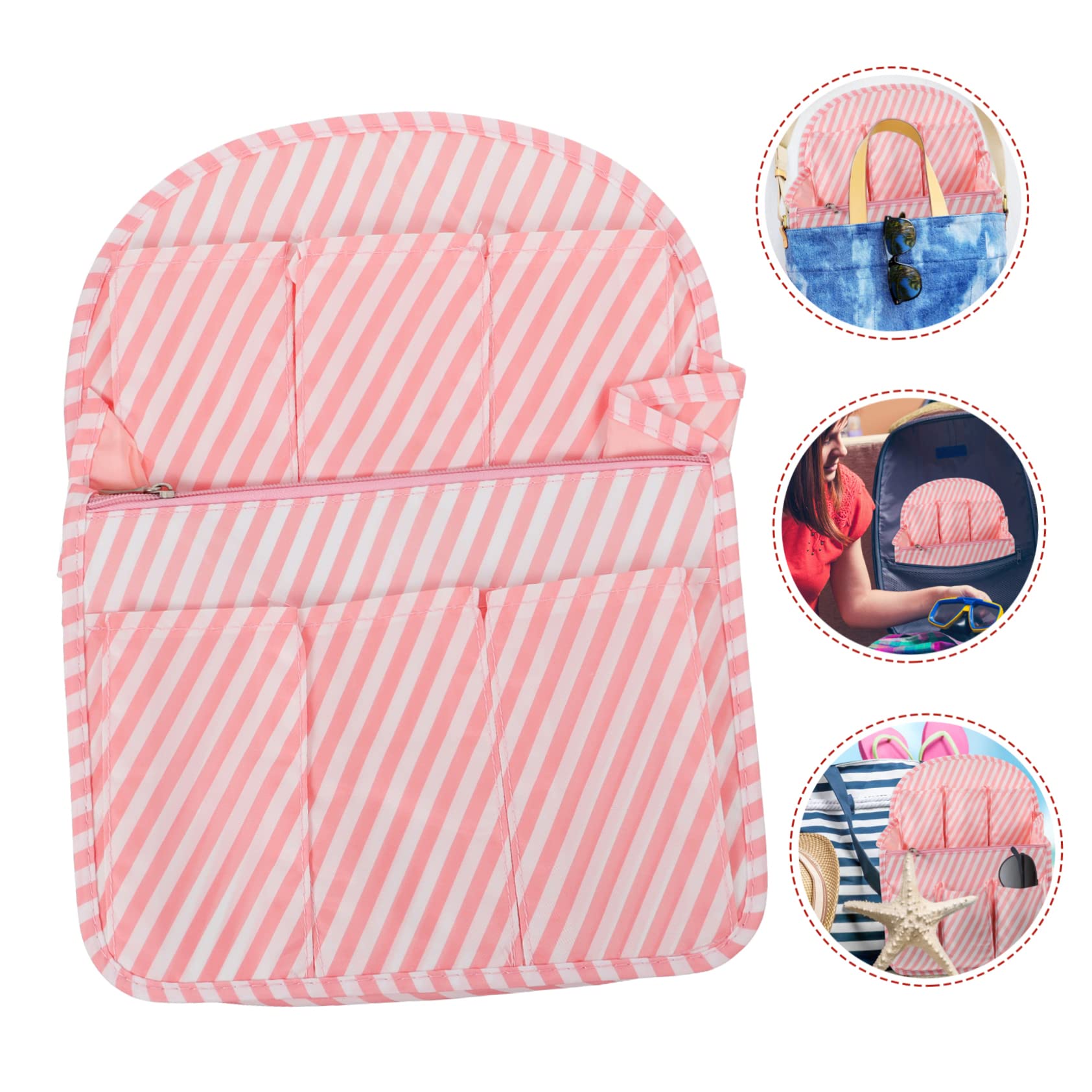 FOMIYES Organizador de Mochila Grande, Nylon Rosa, Bolsa Interior