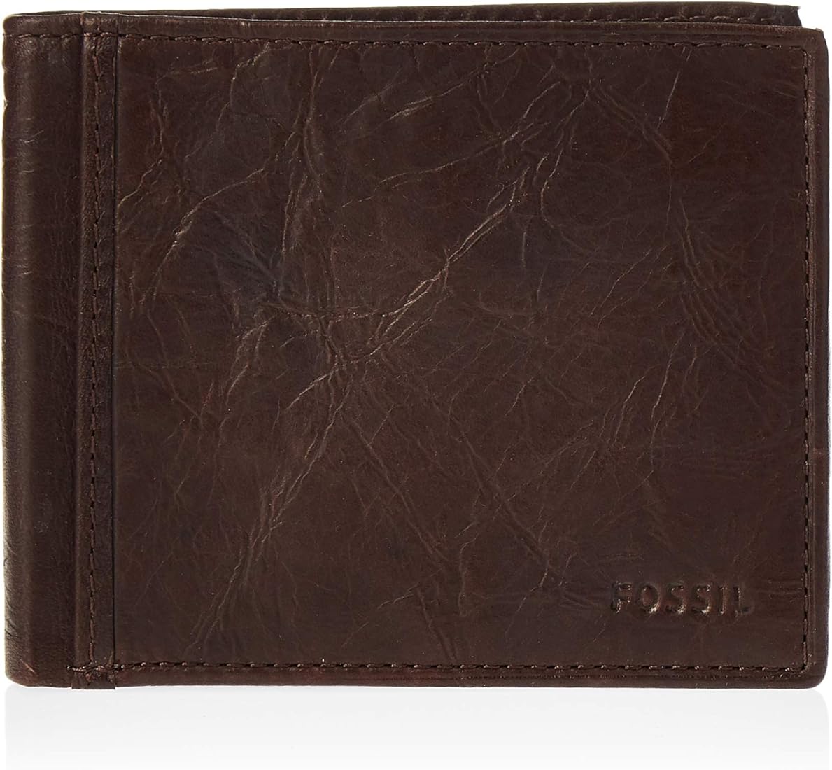 UNISEX S/M Fossil メンズ レザー 二つ折り財布 フリップIDウィンドウ