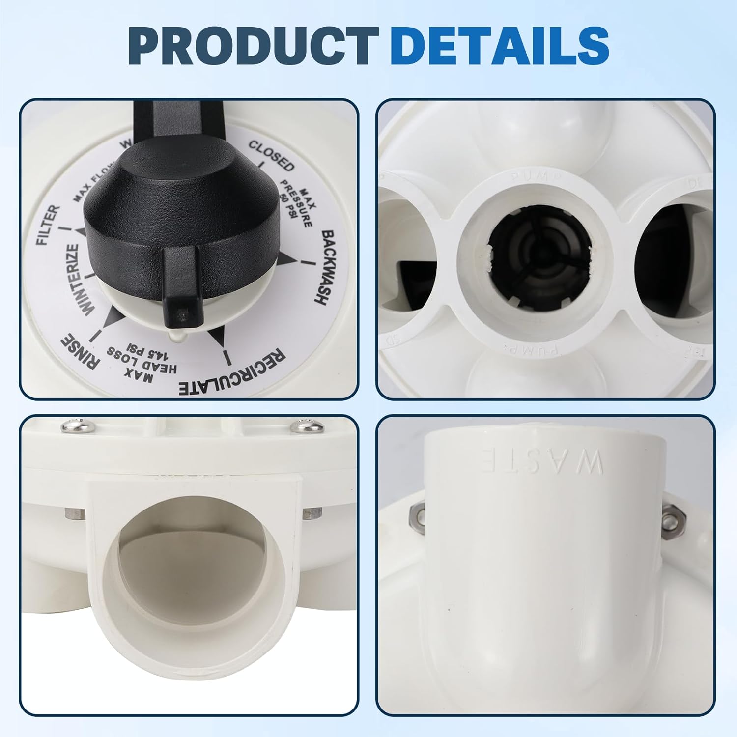 272422 Valve Top Assembly Compatible with 2-inch HiFlow Valves FNS Plus and Quad Pool and Spa D.E. Filters Replace 261049